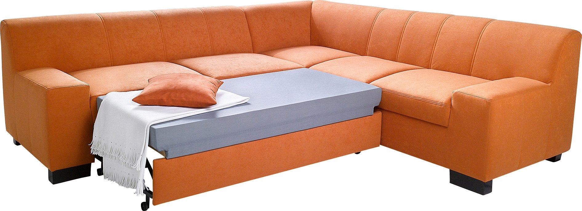 DOMO collection Ecksofa »Norma, moderne Armlehnen, zeitlos und elegant, L-Form«, wahlweise mit Bettfunktion