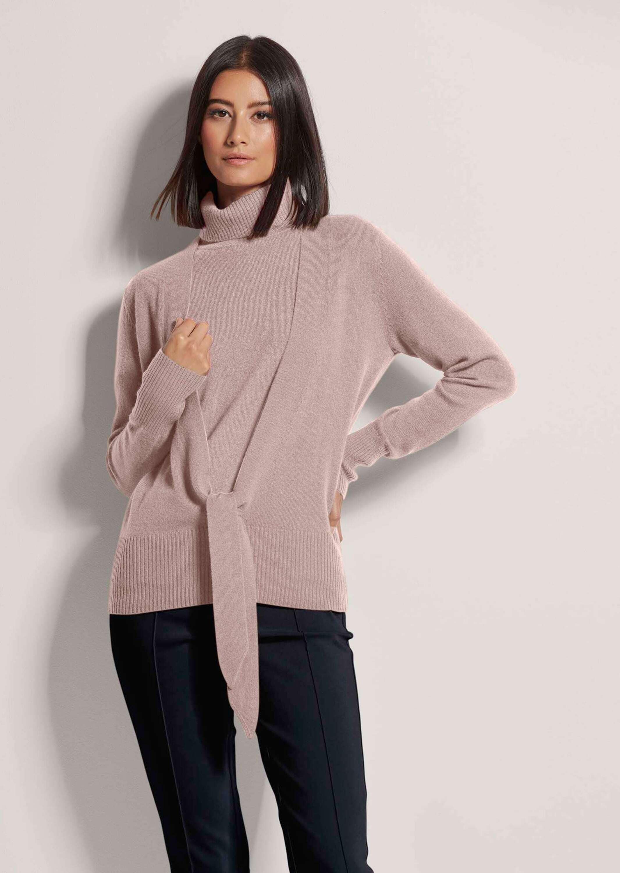 MADELEINE Strickjacke »Strickjacke Kaschmir-Strickjacke mit tiefem V-Ausschnitt und Bindeband«