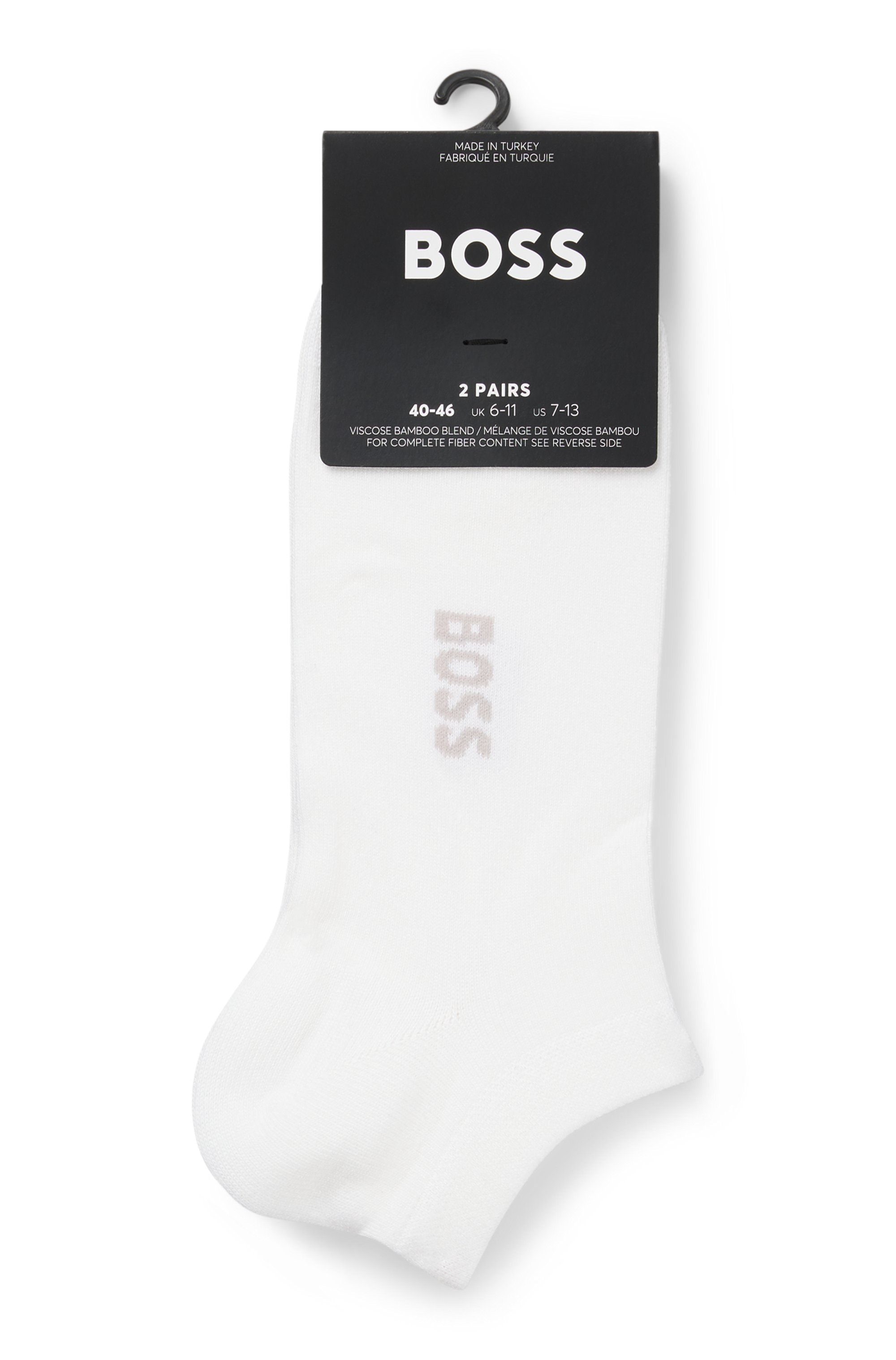 BOSS Socken »2P AS Logo Bamboo« Packung, 2 Paar tlg. mit doppelten Logoschriftzug