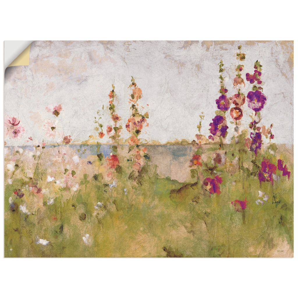 Artland Wandbild »Stockrosen am Meer«, Blumen, (1 St.)