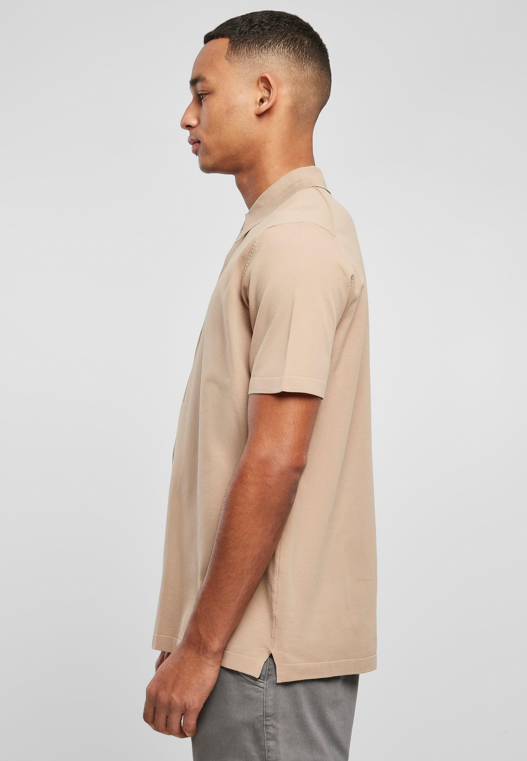 URBAN CLASSICS Langarmhemd »Urban Classics Herren Knitted Shirt«, (1 tlg.)