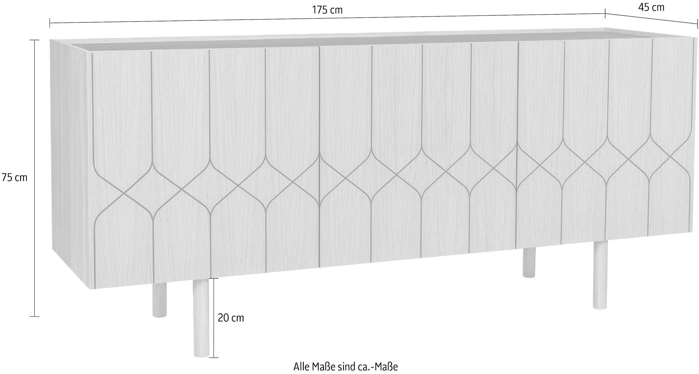 Woodman Kommode, Holzfurnier aus Eiche, Skandinavisches Design