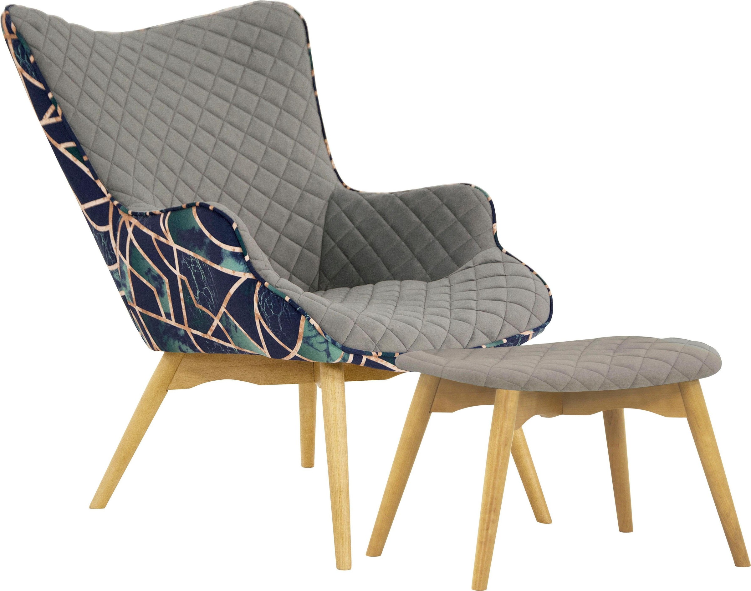 Home affaire Sessel "Duke Print" Karoprägung im Sitzbereich und Dekostoff a günstig online kaufen