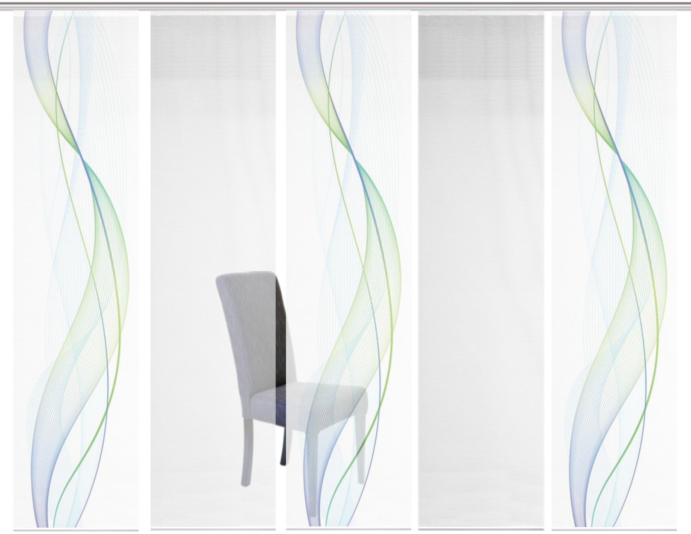 Thumbnail - Vision S Schiebegardine "5ER SET HEIGHTS" Paneelwagen 5 Stk. tlg. HxB: 260x60, Schiebevorhang 5er Set Digitaldruck