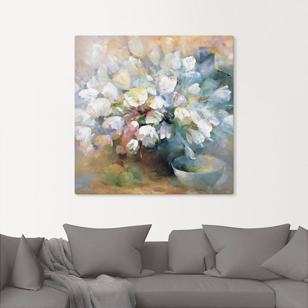Artland Leinwandbild »Strahlend weiße Tulpen I«, Blumen, (1 St.), auf Keilrahmen gespannt