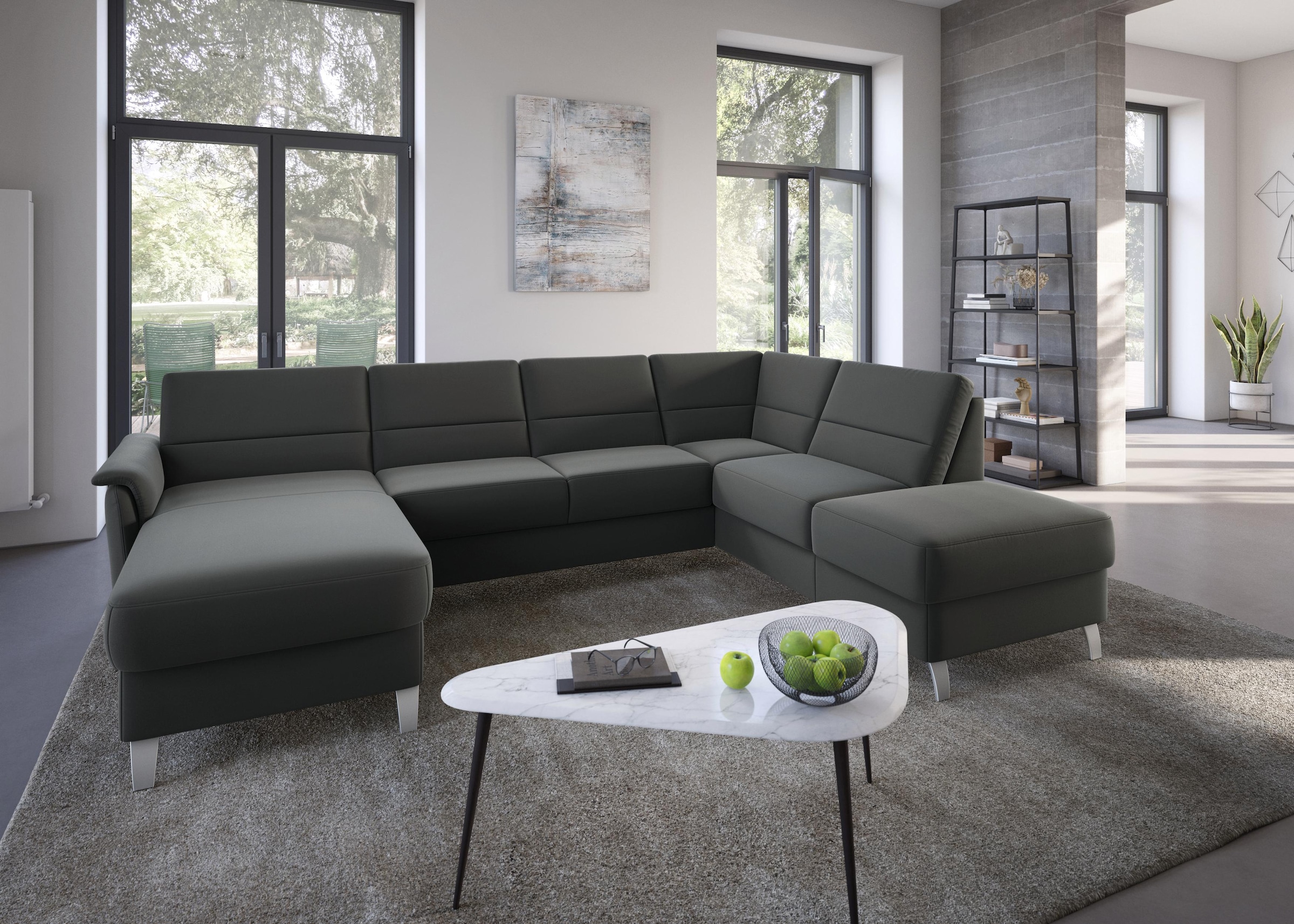 sit&more Wohnlandschaft "Palmera U-Form, B: 308 cm", optional Bettfunktion günstig online kaufen