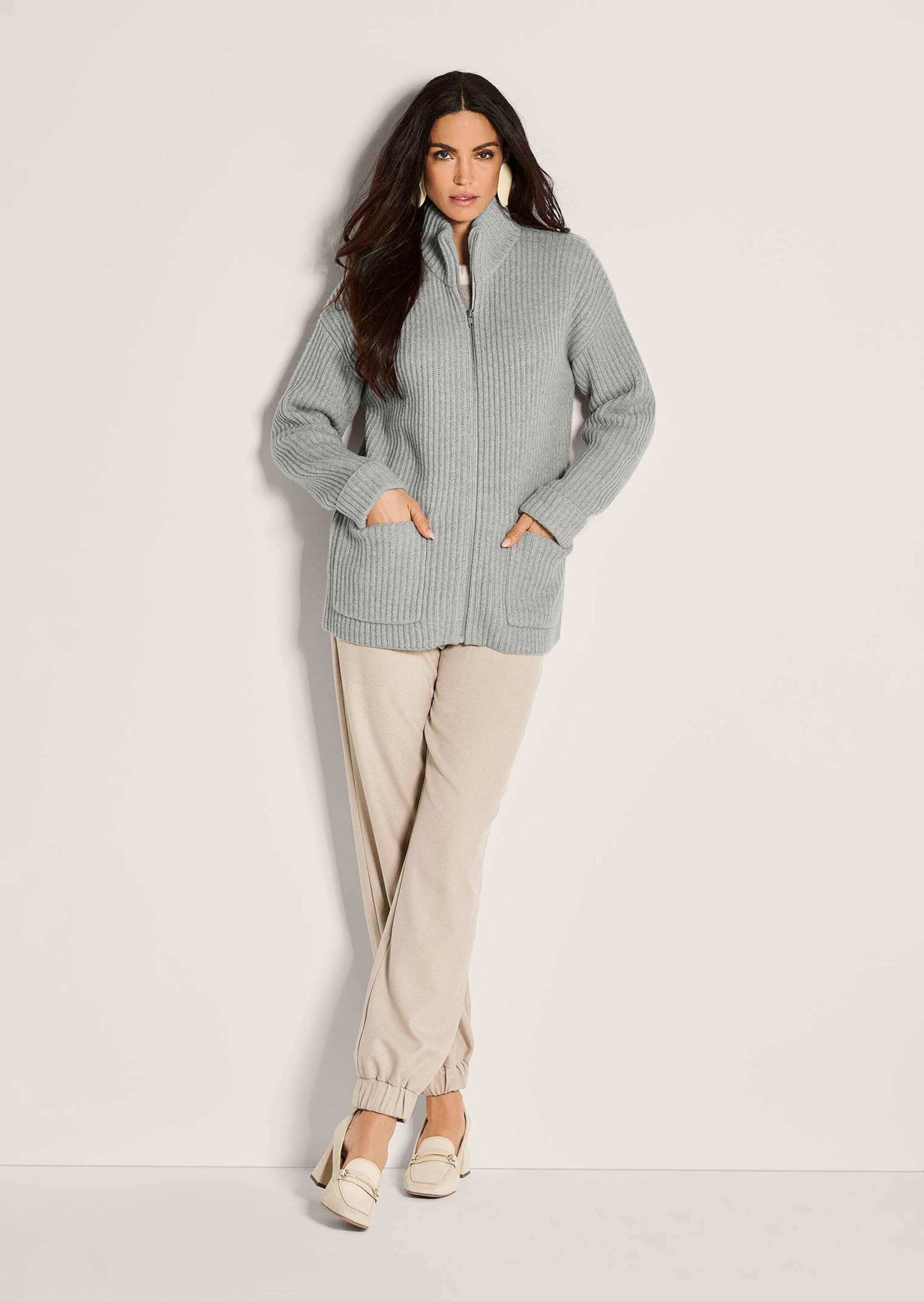 MADELEINE Strickjacke »Cardigan Weiche Wolljacke mit Reißverschluss« Grobstrick