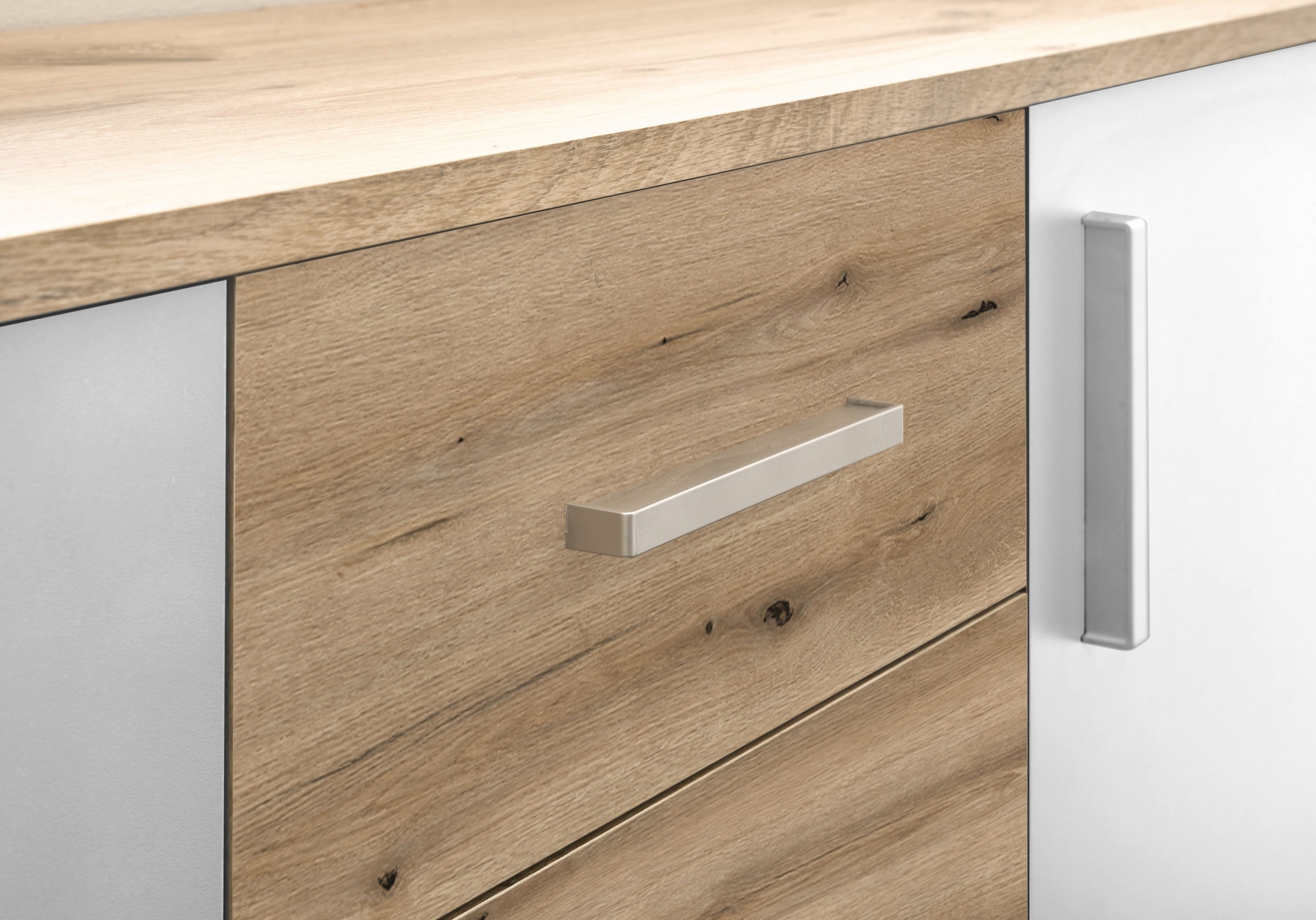 HBZ Kommode »BC-Drift-2, Universalschrank Stellmaß BxHxT 80x84x35 cm«, (1 St.), Kommode mit 2 Türen, 2 Schubkästen, 1 Einlegeboden