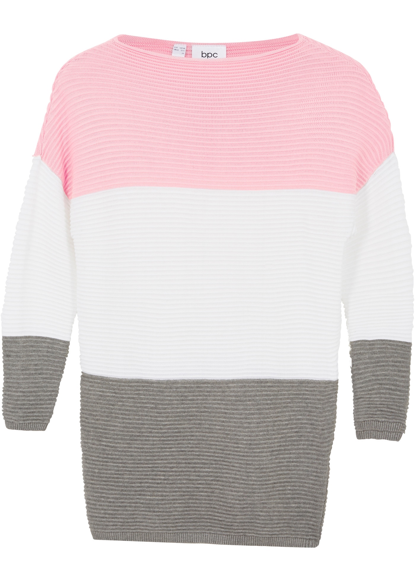 bonprix Longpullover für Mädchen, mit Blockstreifen, Regular Fit