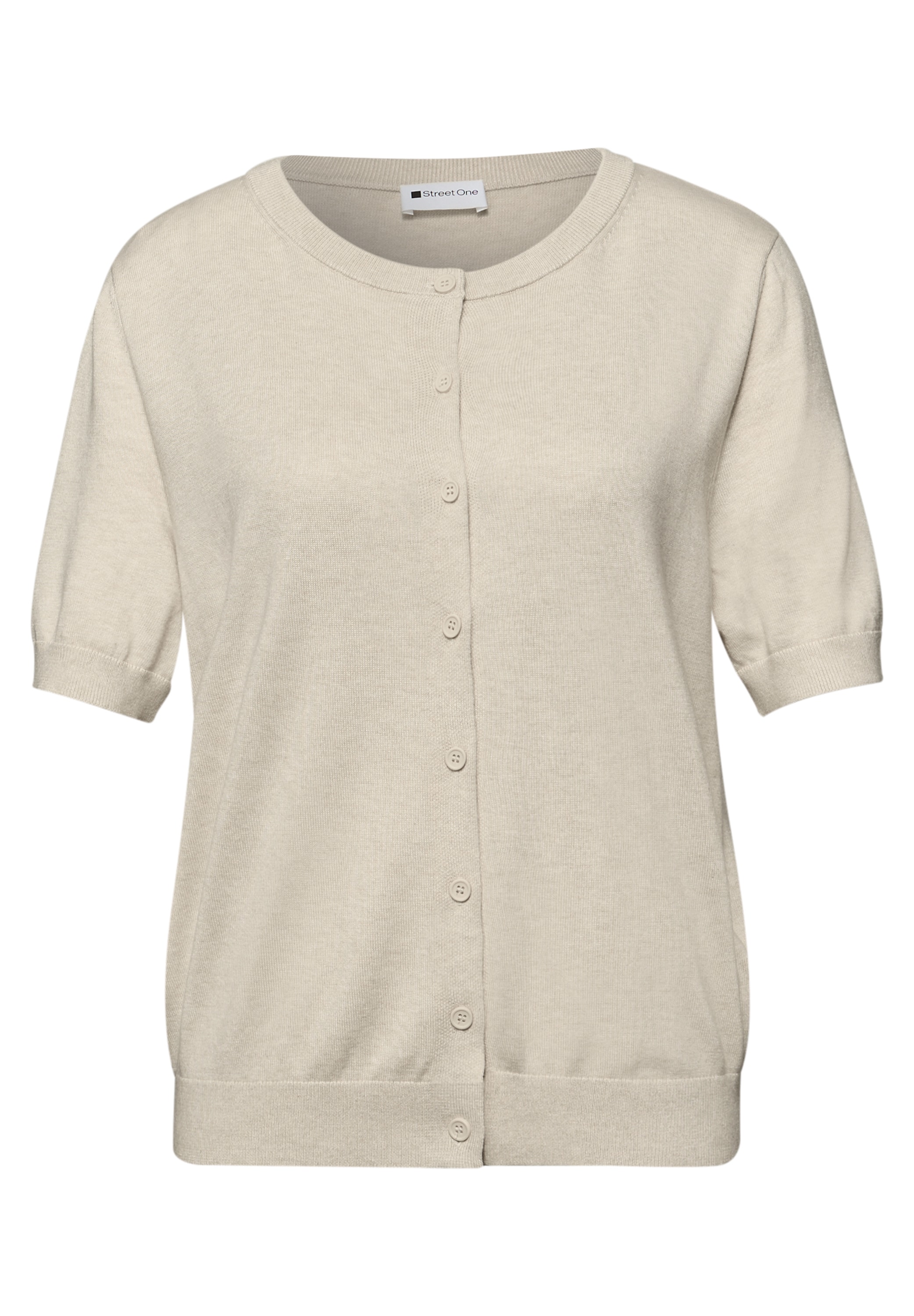 STREET ONE Cardigan mit geschlitztem Rundhalsausschnitt mit Glitzer