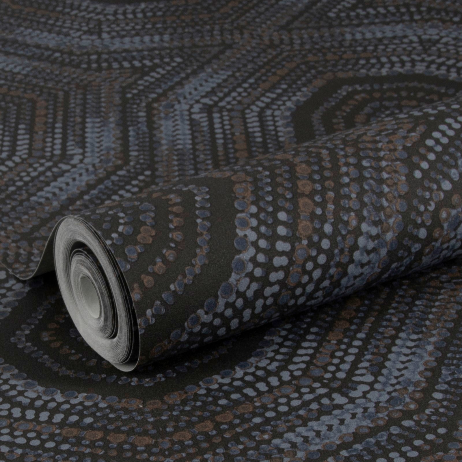 WOW Vliestapete »Earth Blau/Anthrazit«, FSC® zertifiziert, mit lebhaftem Druck, 10 Meter Länge