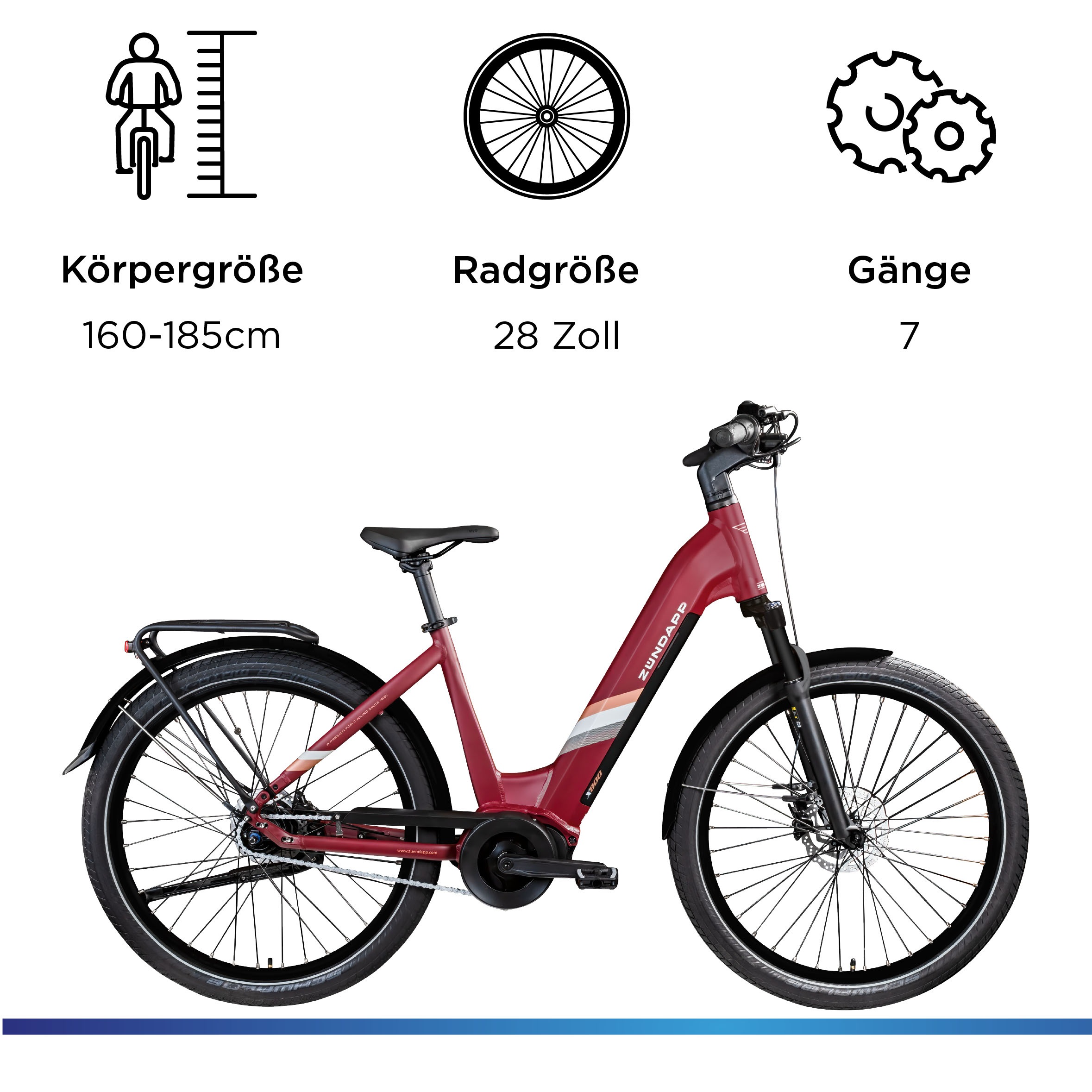 Zündapp E-Bike »X800«, 7 Gang, Mittelmotor 250 W