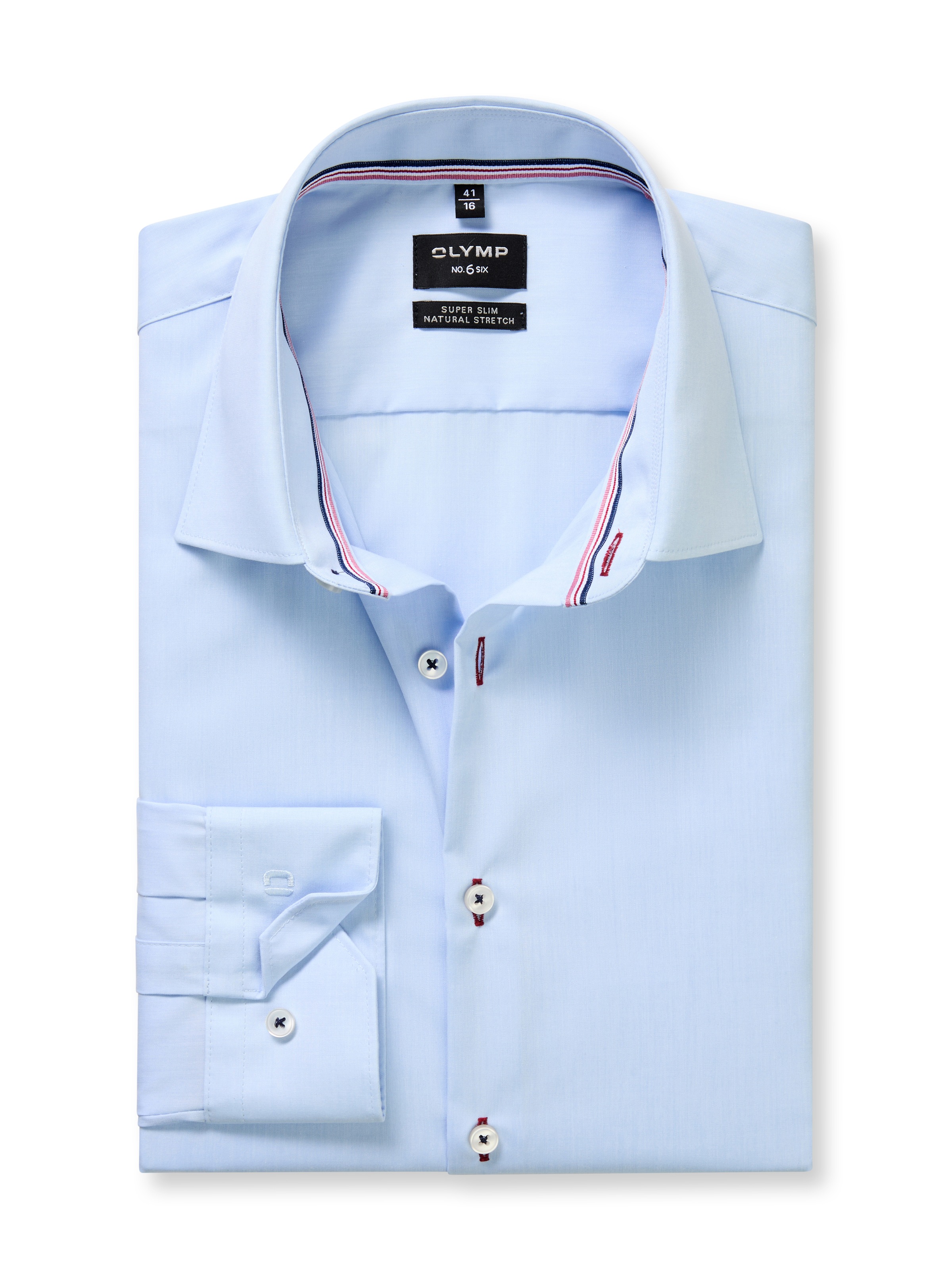 OLYMP Langarmhemd »No 6 six« super slim, Kentkragen, Businesshemd