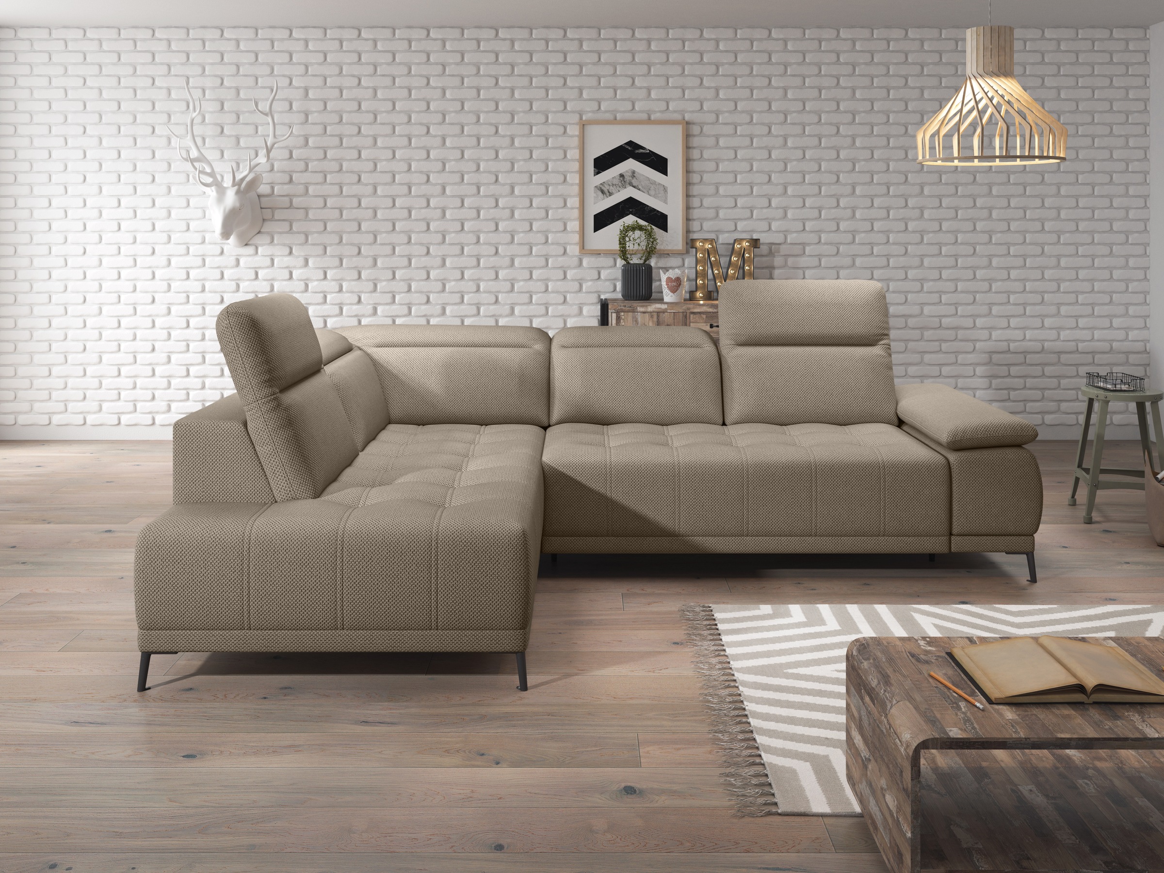 WERK2 Ecksofa "Focus-L, elektrisch erweiterbare Sitztiefe um ca. 30 cm, L-F günstig online kaufen