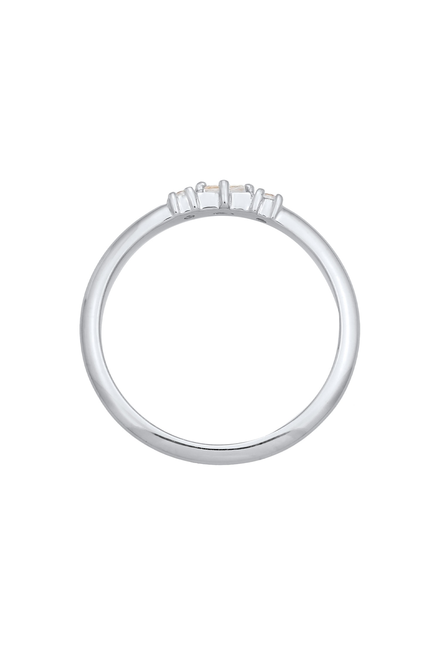 Elli DIAMONDS Fingerring »Verlobungsring Diamant (0.03 ct.) Rechteck 925 Silber«