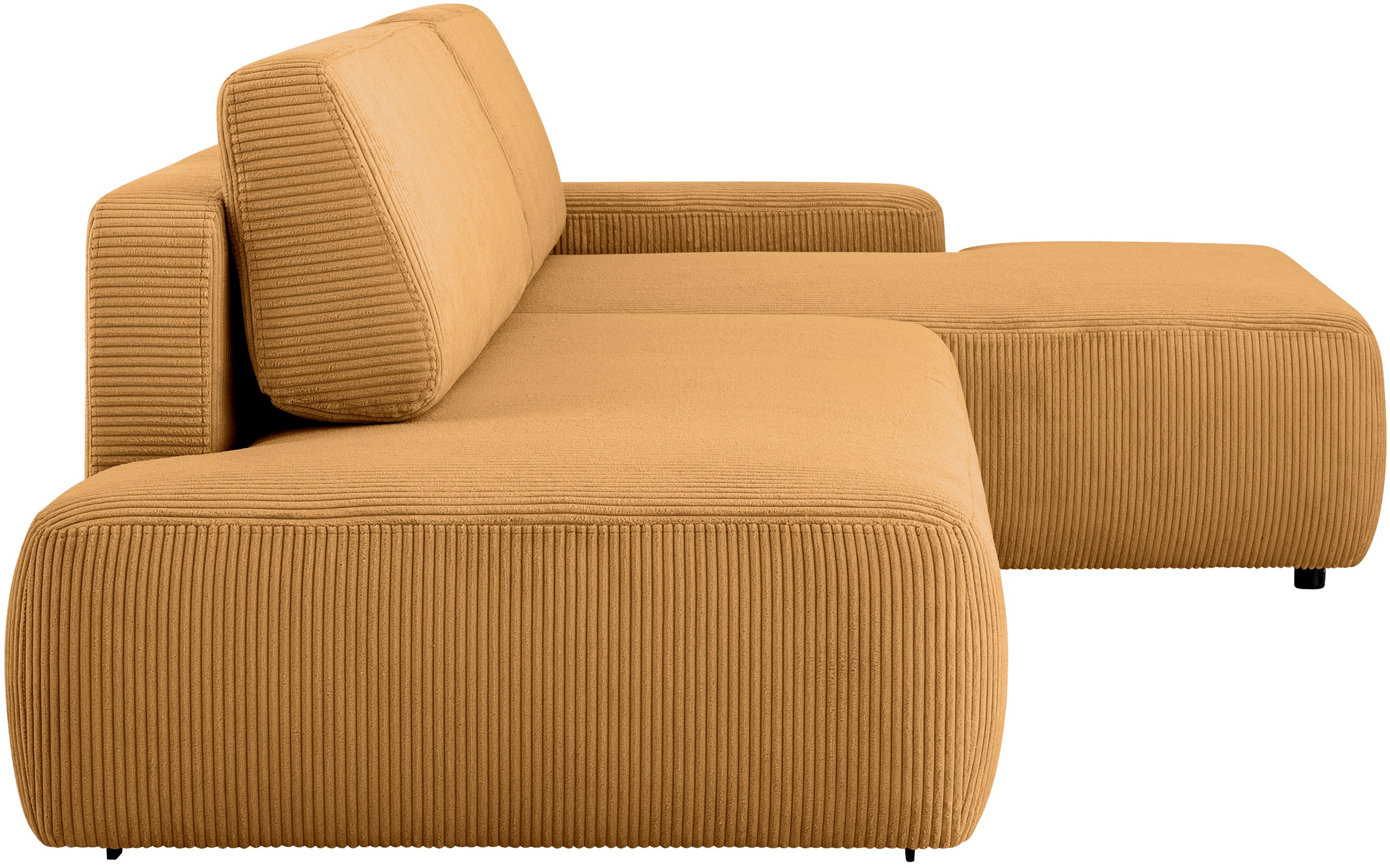 INOSIGN Ecksofa »TORGE, Schlafsofa Cord, Samtvelours u. Strukur fein, Couch in L-Form«, Schlaffunktion und Bettkasten, Liegefläche: 210x125 cm, neues Design