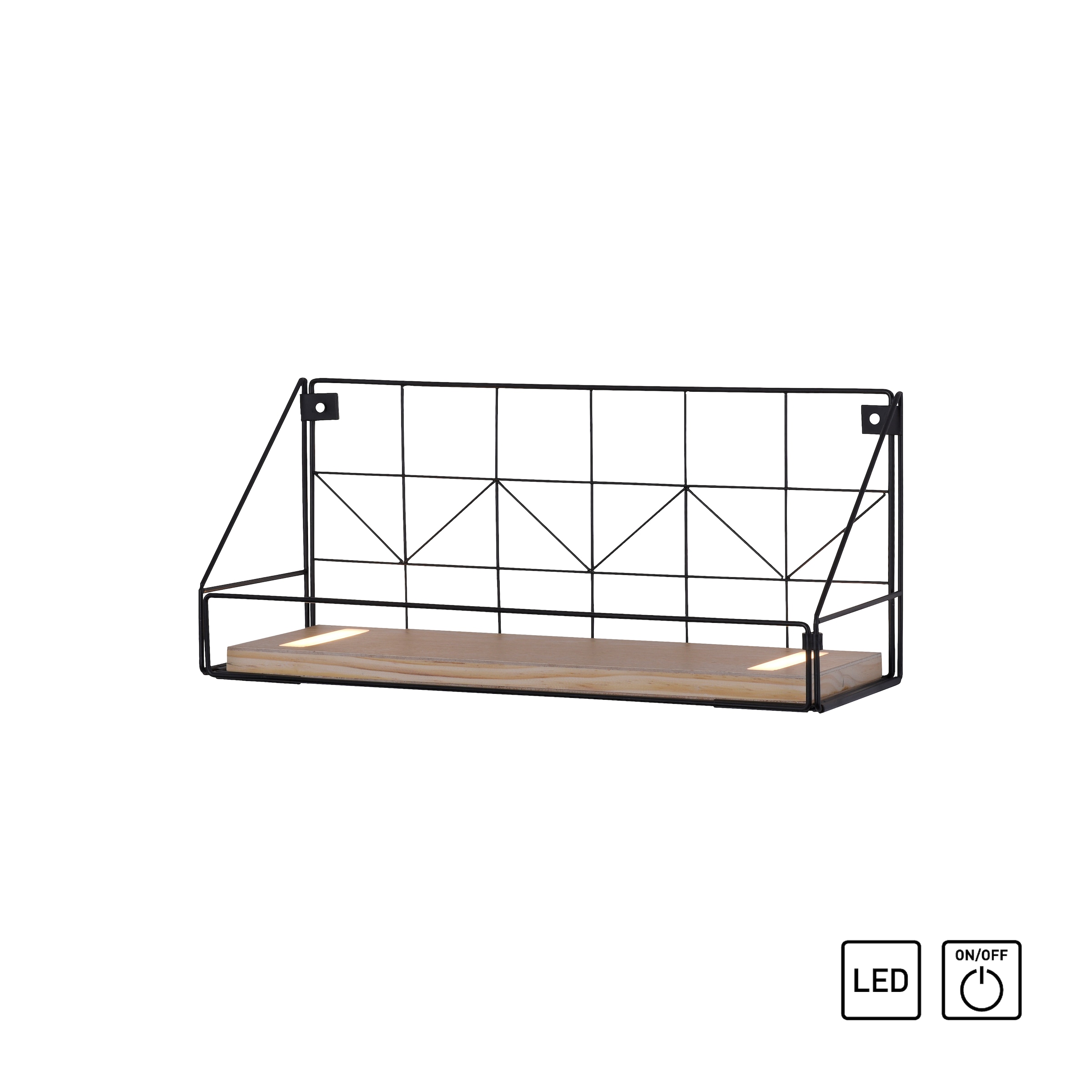 JUST LIGHT Wandleuchte »BOARD«, 1 flammig, Leuchtmittel LED-Board | LED fest integriert, LED, Schalter, Schnurschalter