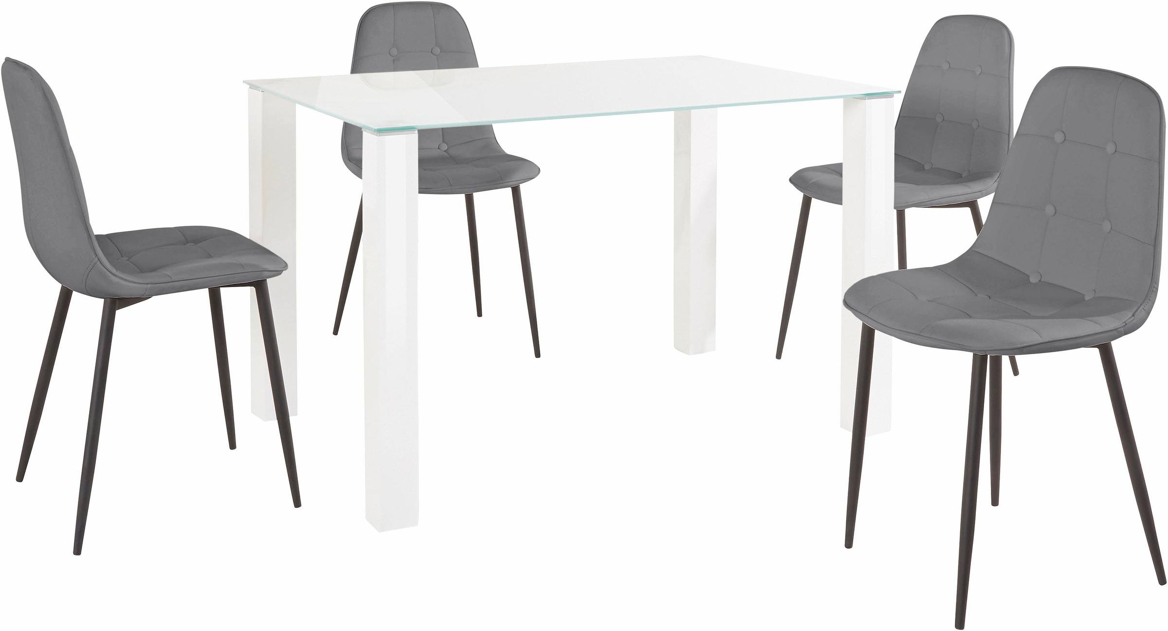 OTTO home Essgruppe Set, 5 Stk. tlg. mit Glastisch, Breite 120 cm günstig online kaufen