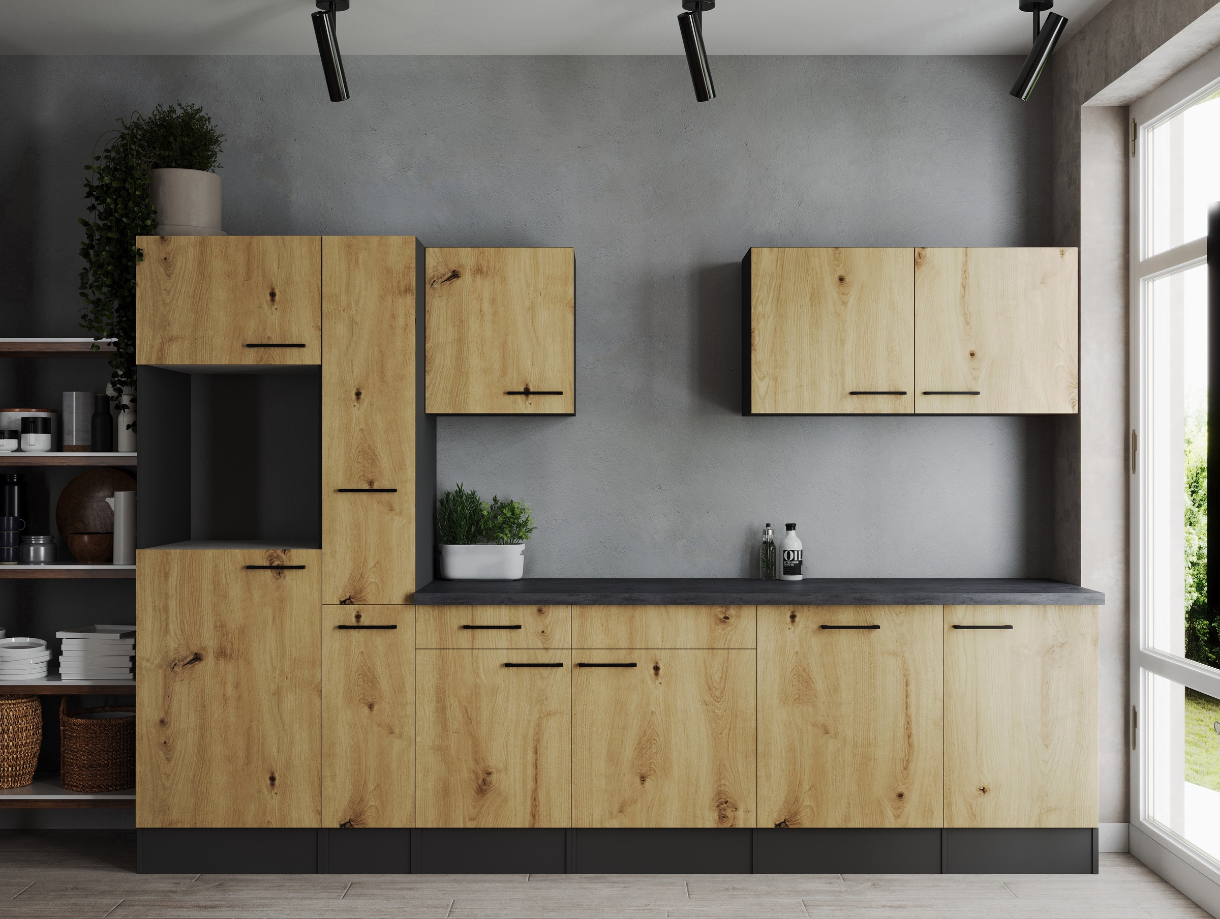 RESPEKTA Küchenzeile "Oliver" Breite 310 cm, 90 cm Arbeitshöhe, in exklusiv günstig online kaufen