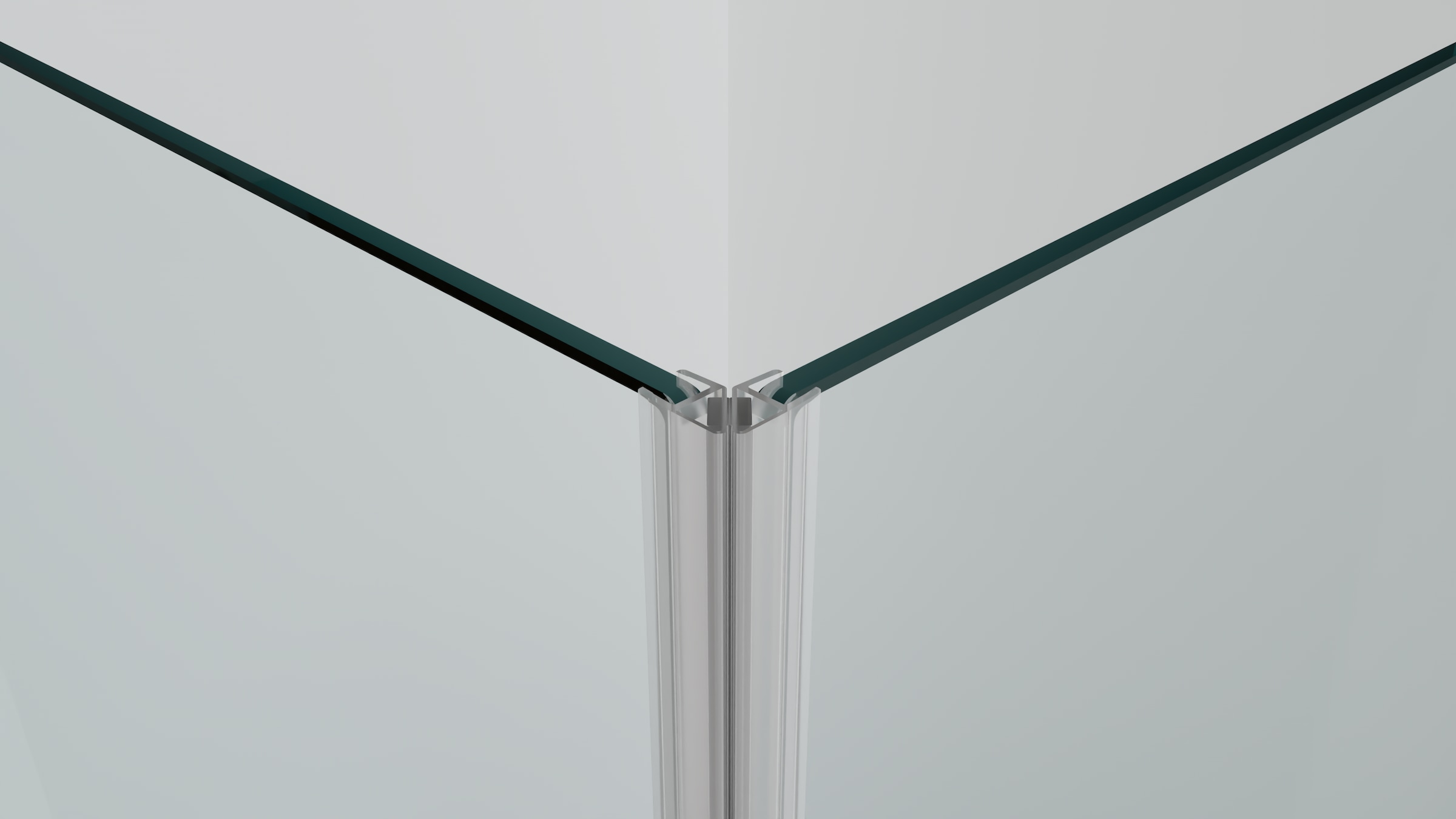 welltime Eckdusche Rahmenloses Design mit extravaganten Griffen