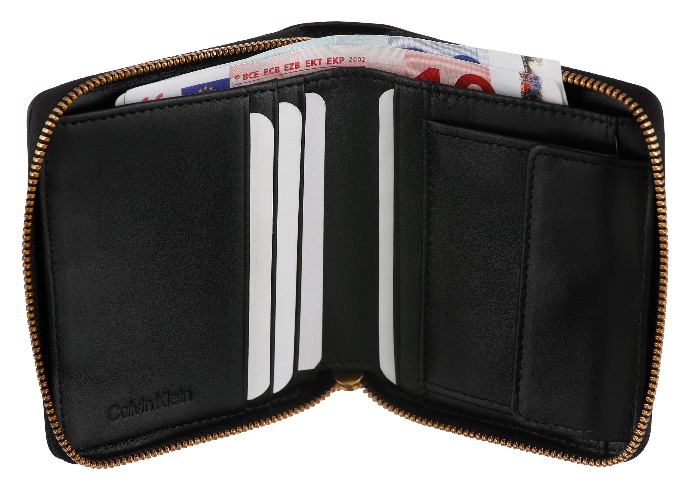 Calvin Klein Geldbörse »HARDWARE SQUARE ZIP AROUND« Damen Geldbeutel, Portemonnaie mit Schmuckkette als Schiebergriff