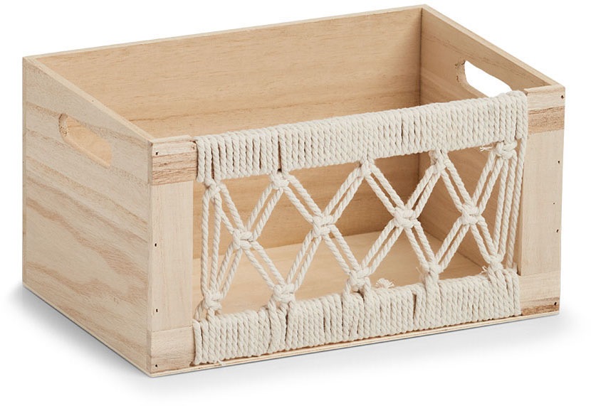 Zeller Present Dekokiste "Aufbewahrungskiste Boho", Holz"" Makramee-Design günstig online kaufen