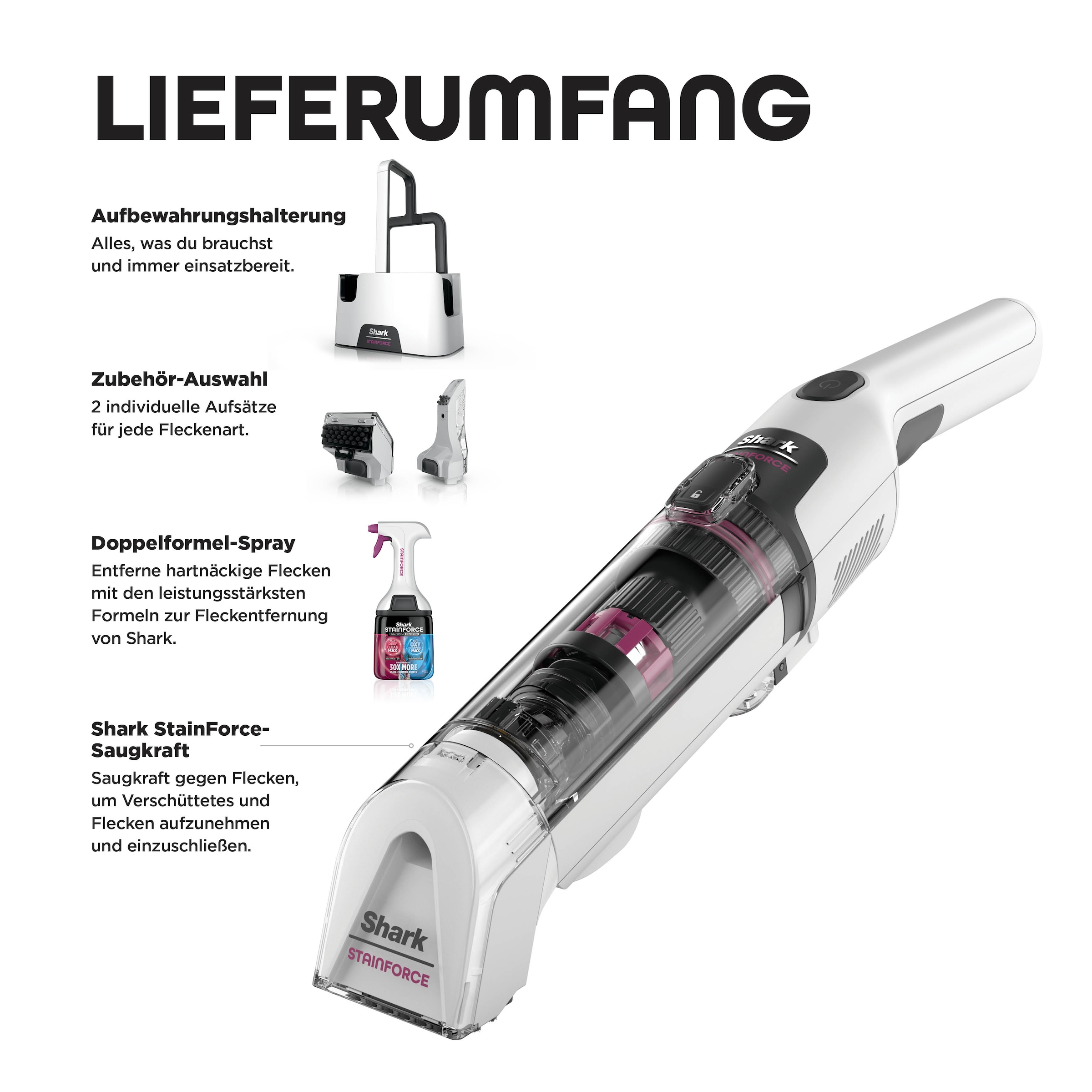 Shark Wasch-Sauger »Shark StainForce kabelloses System zur Fleckenentfernung - HX100EUT«