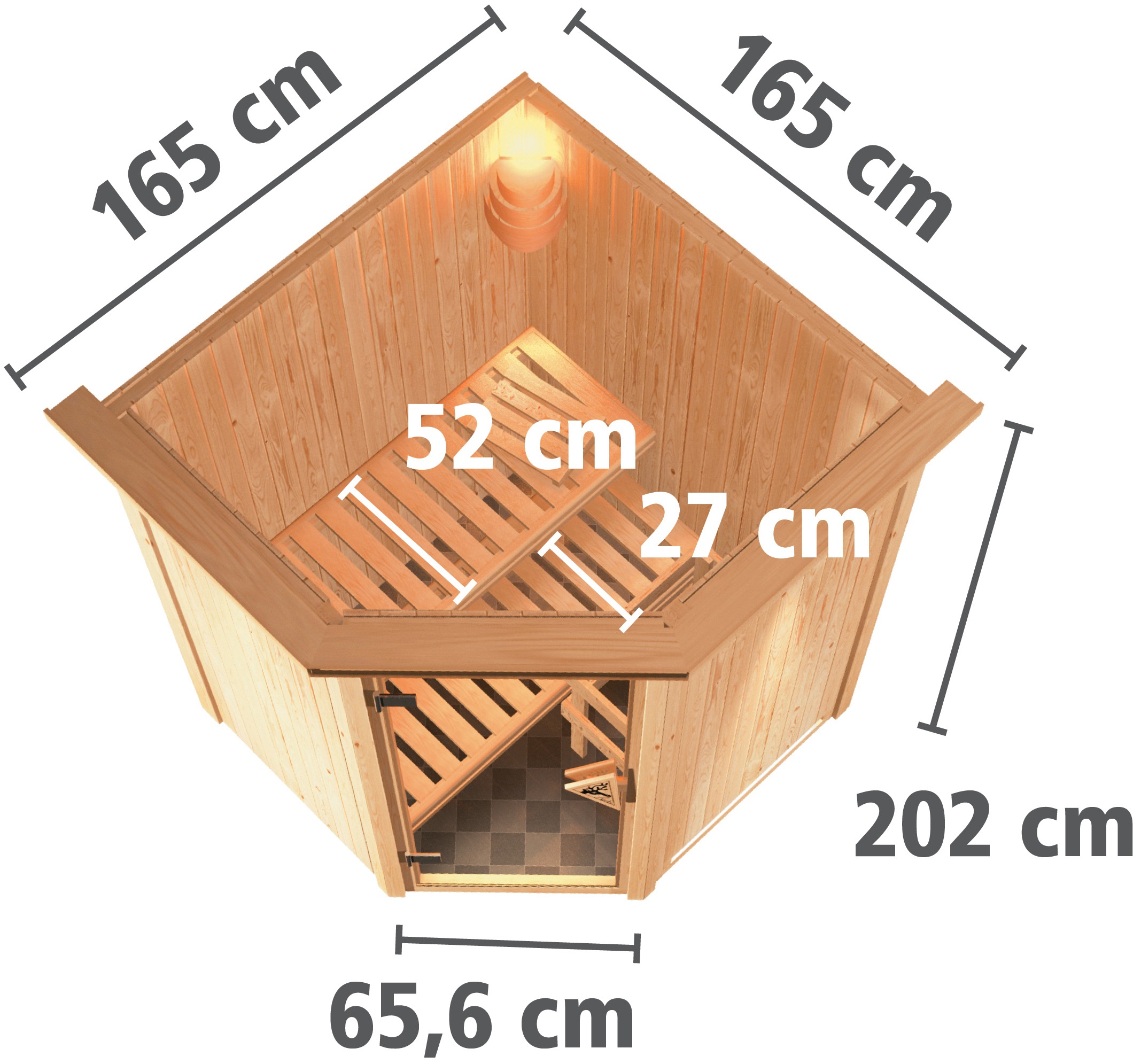 Karibu Sauna »Nanna«, 3,6-kW-Bio-Plug & Play Ofen mit externer Steuerung