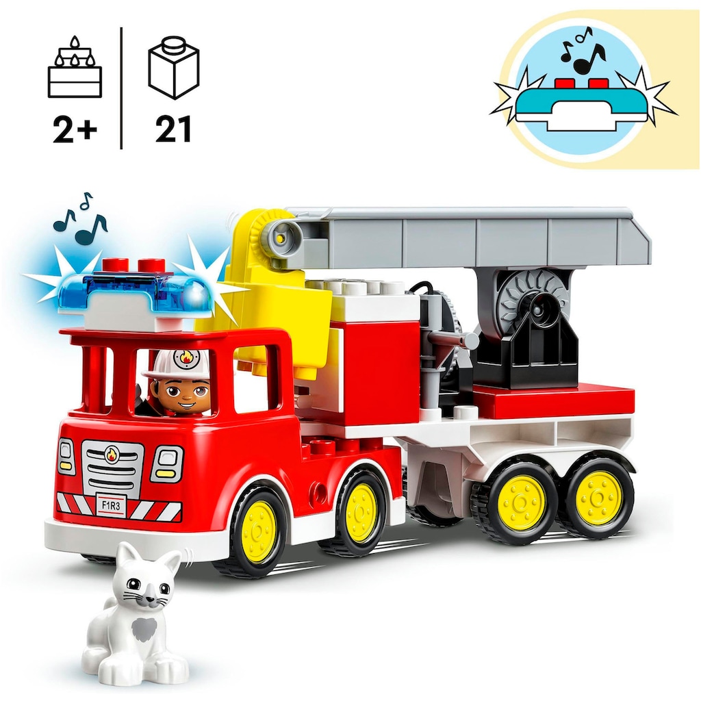 LEGO® Konstruktionsspielsteine »Feuerwehrauto (10969), LEGO® DUPLO«, (21 St.)