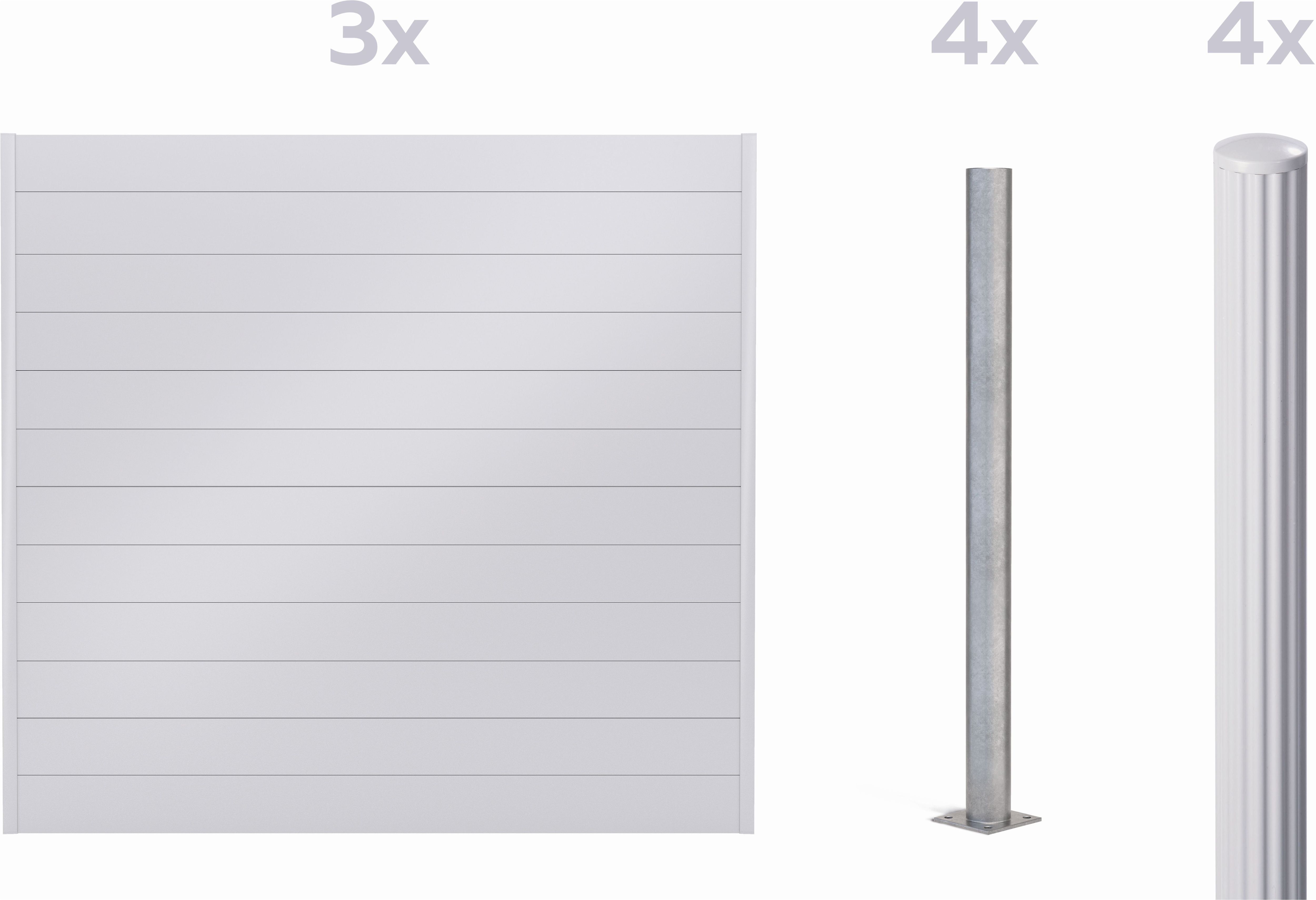 Alberts Dichtzaun "Palitio, Profilhöhe 150 mm" Aluminium, verschiedene Dekore und Längen