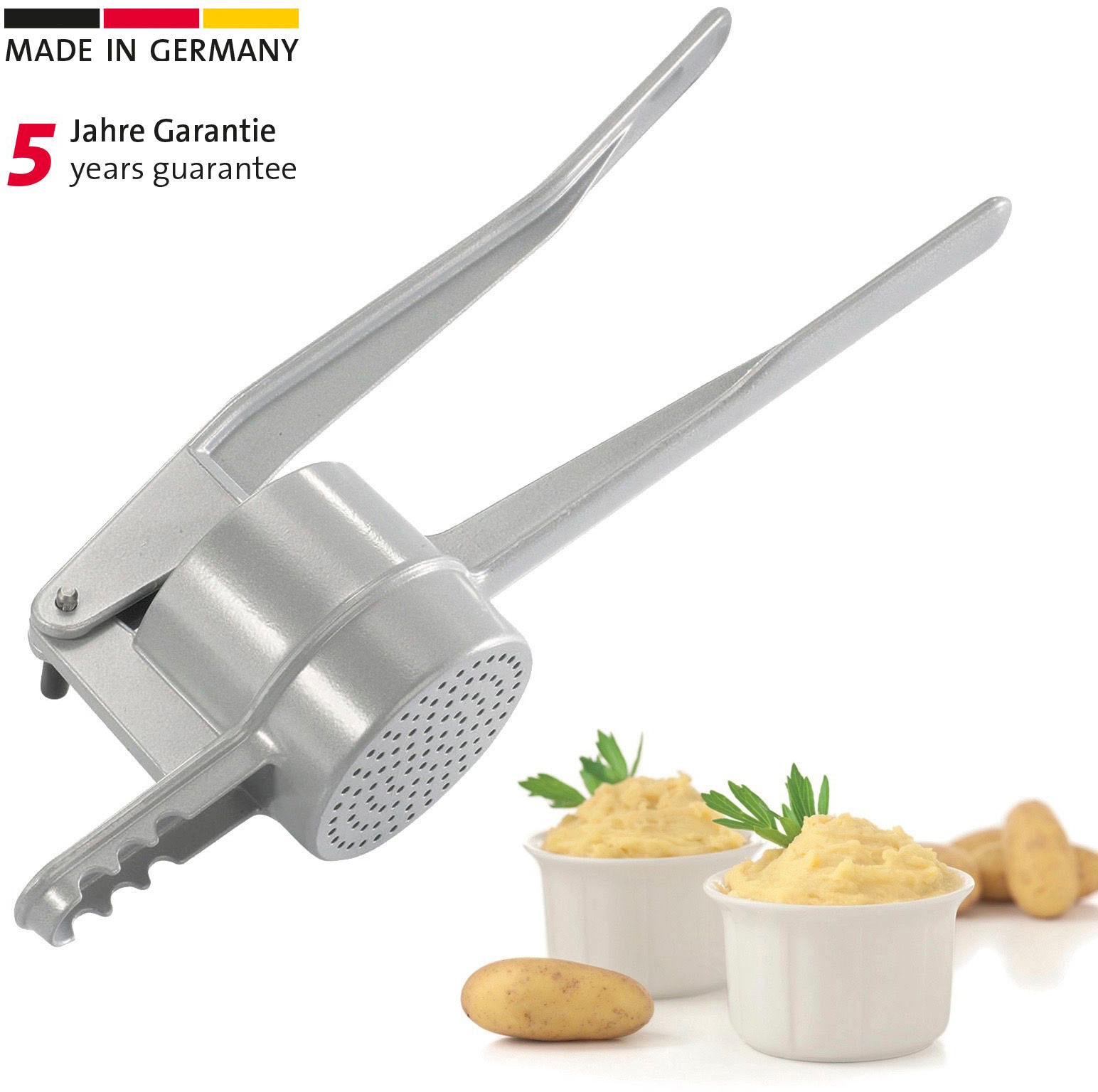 Westmark Silberfarben Kartoffelpresse "Spätzlepresse" Rundloch Auch Ideal Für Eis Oder Früchte Füllvolumen 250 Ml von Baur