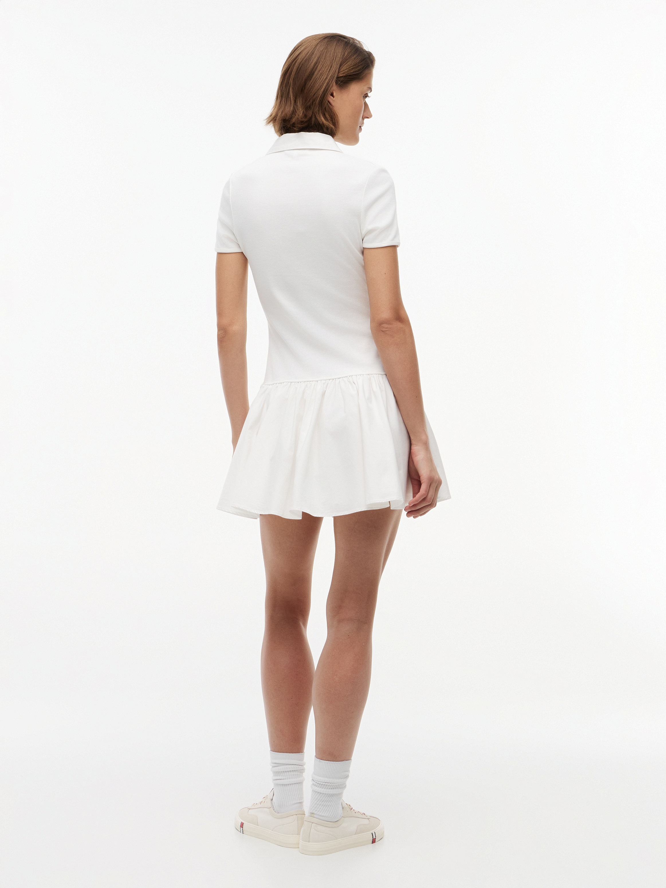 Tommy Jeans Polokleid »TJW RIB POPLIN POLO DRESS EXT« mit gerippter Struktur, Slim Fit in Mini-Länge