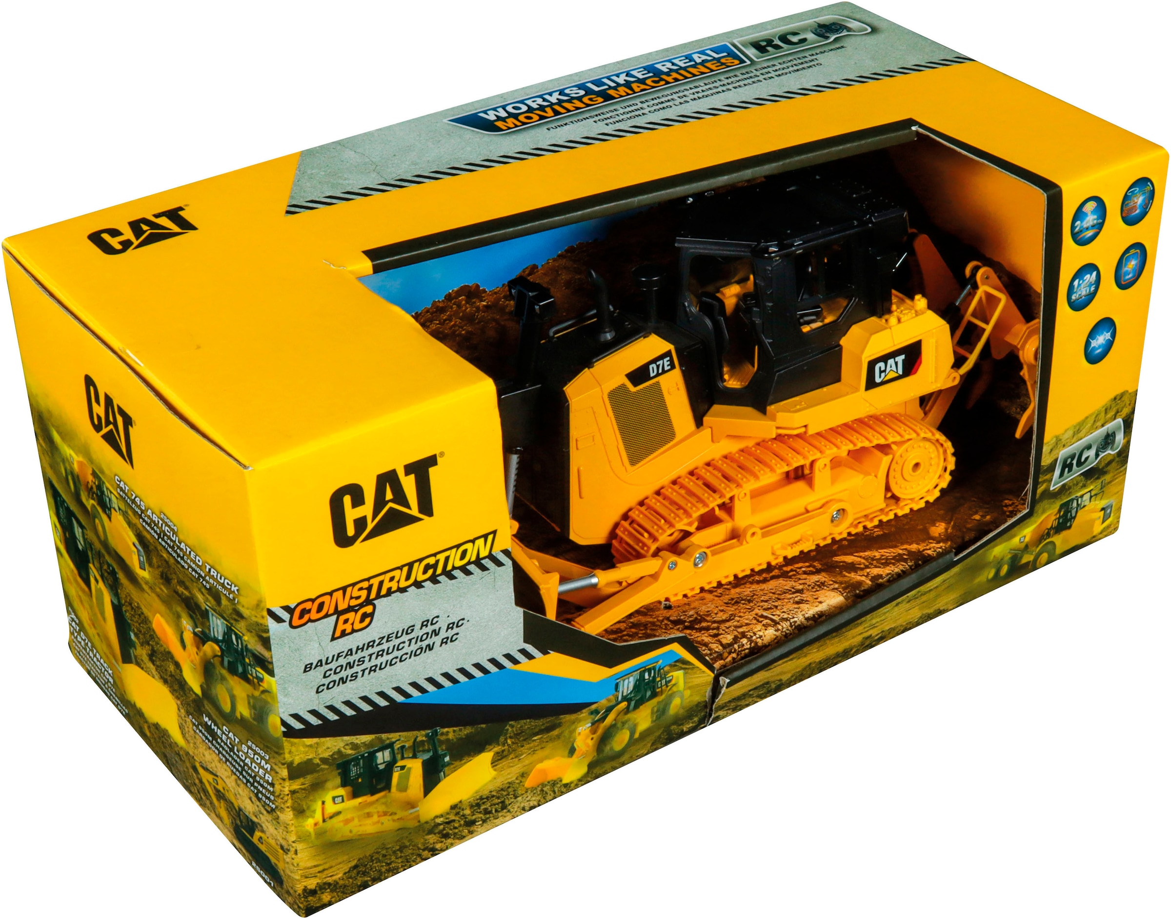 Carrera® RC-Bagger »CAT D7E Bulldozer«, mit Licht- und Soundfunktion