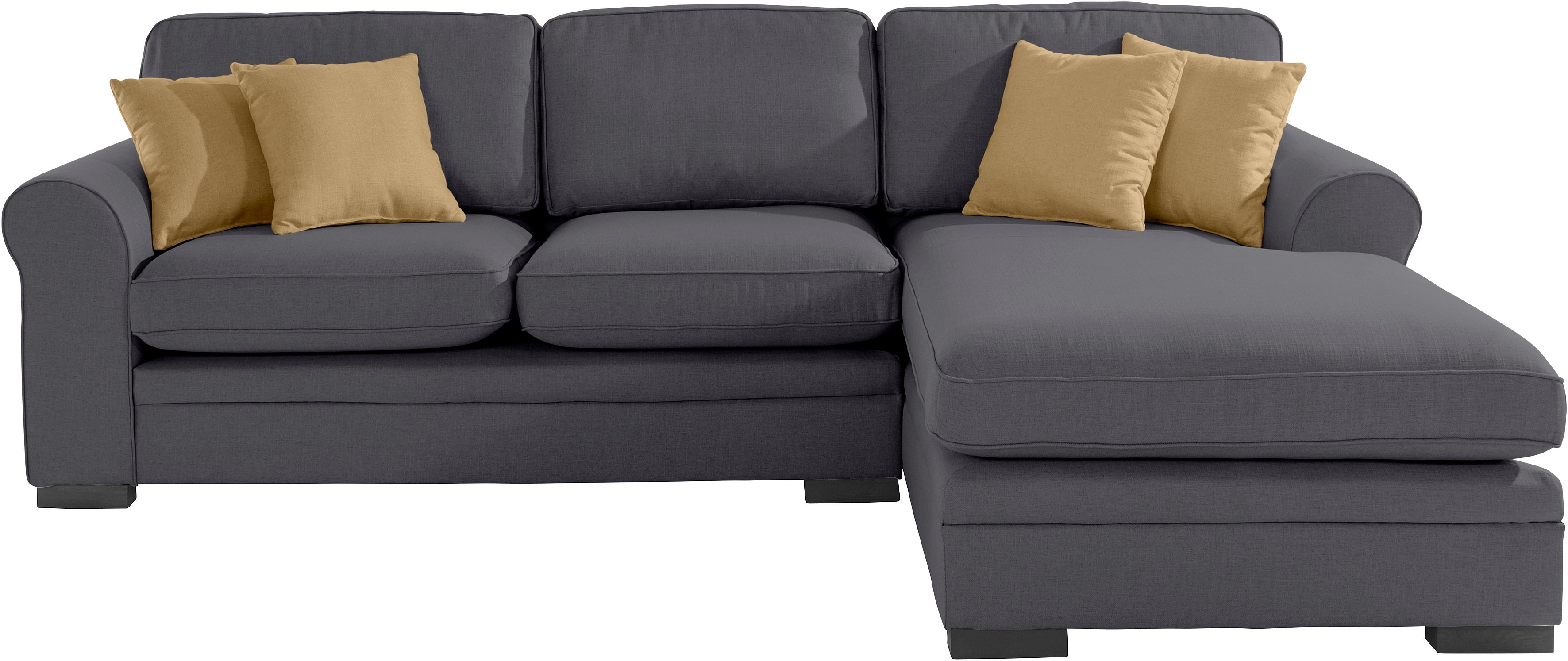 Home affaire Ecksofa "Broughton L-Form" weicher Sitzkomfort, incl. 4 Zierkissen, Keder