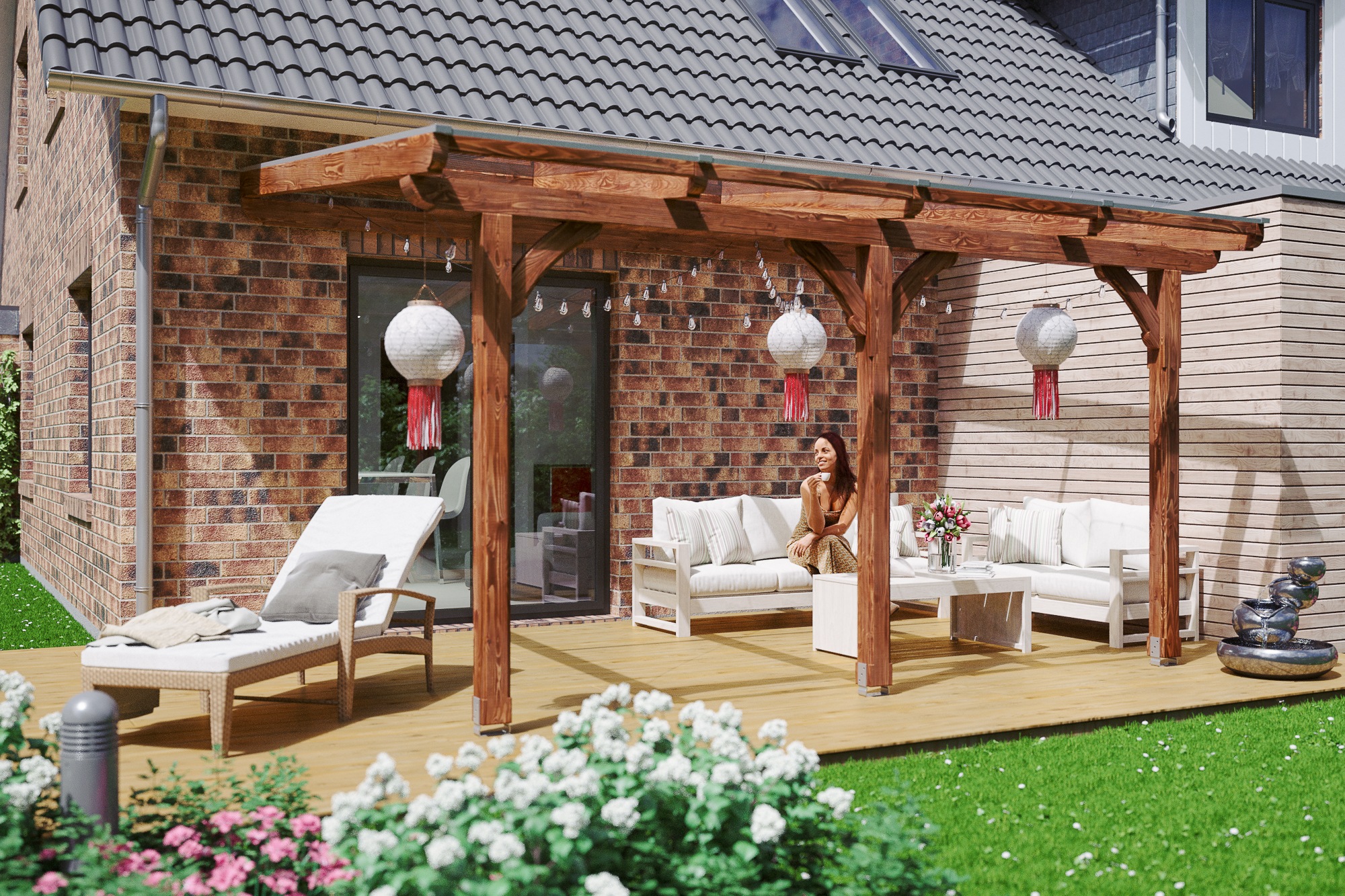 Skanholz Terrassendach »Rimini«, Douglasie