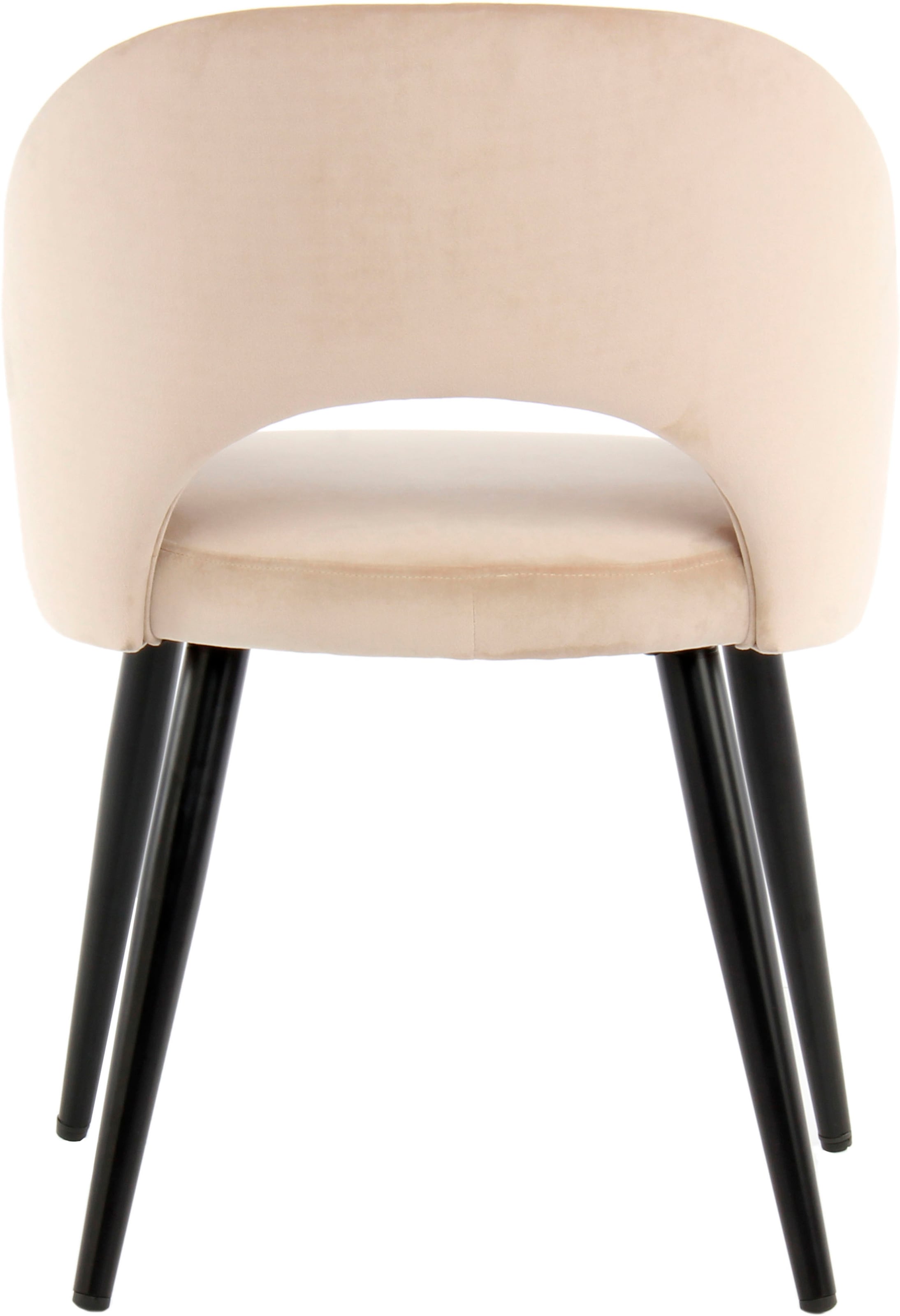 Kayoom Stuhl »Joris 110 2er-Set , einfarbiges Design,mit Retro-Charakter« (Set) 2 Stk.mit Armlehne, bequem, Halbmond-Öffnung in der Rückenlehne