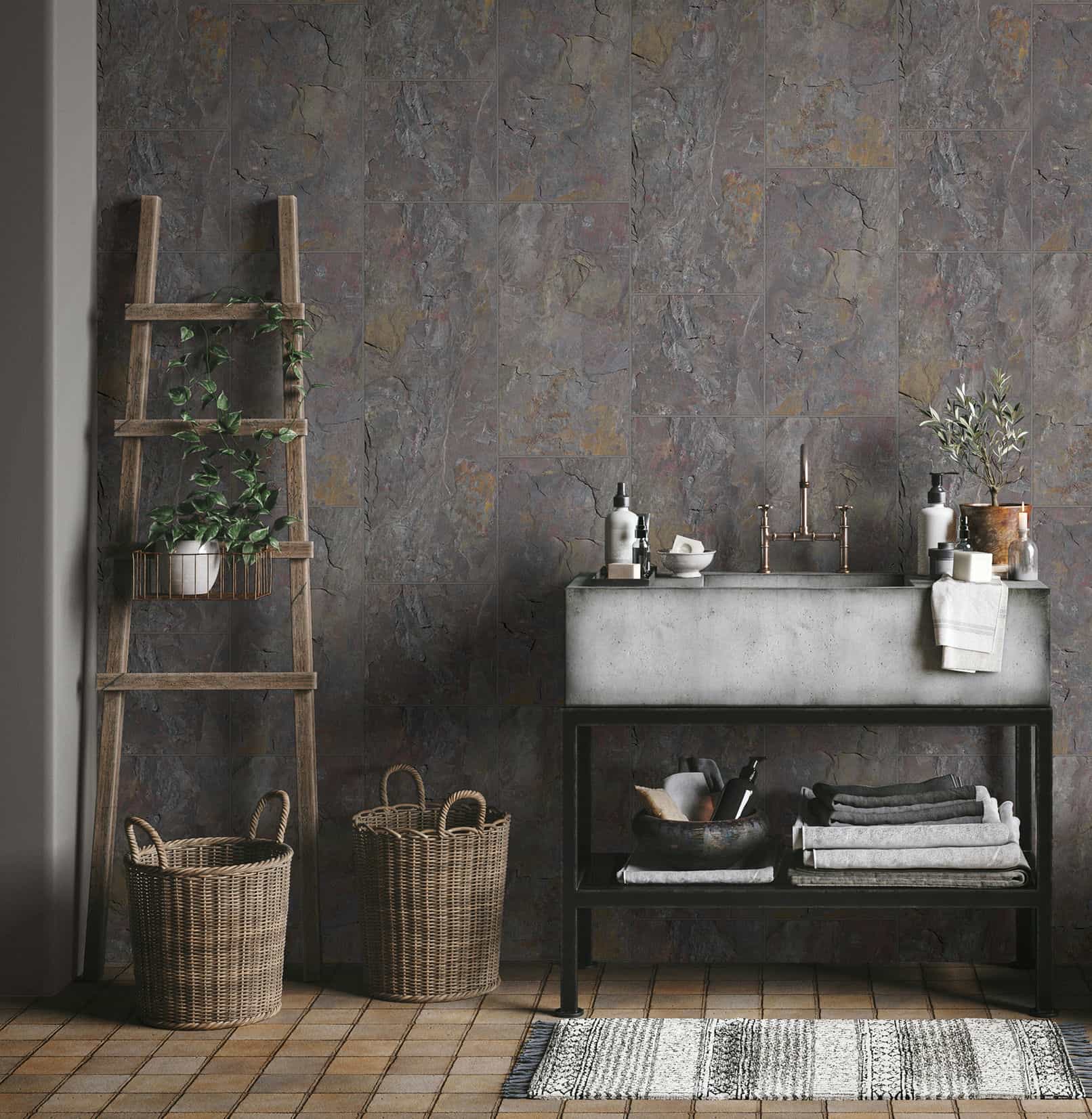 Marburg Vliestapete "Tapete Vintage Tile" used geprägt moderne Vliestapete für Wohnzimmer Schlafzimmer Küche