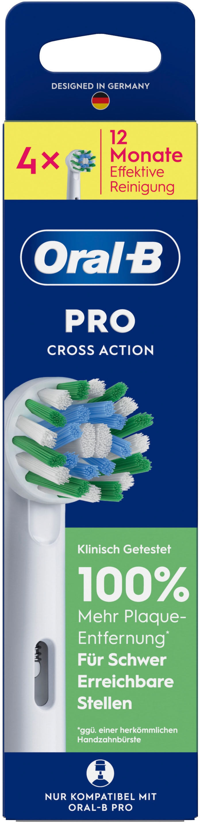 Oral-B Aufsteckbürsten »Pro CrossAction« Zahnreinigung mit innovativen X-förmigen Borsten