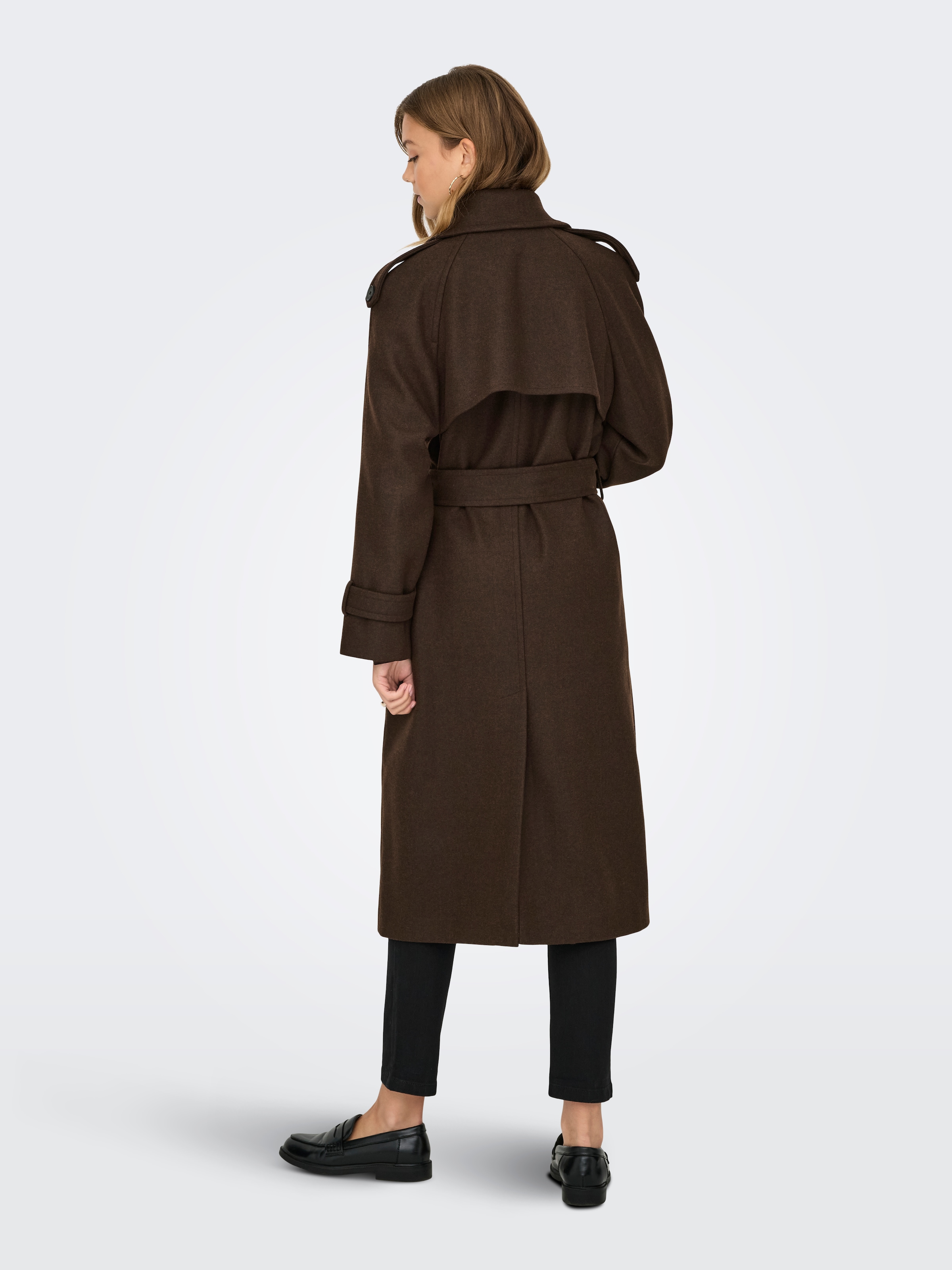ONLY Langmantel »ONLDEAR-TRILLION LONG BELT COAT PNT NOOS« Kunstfaser