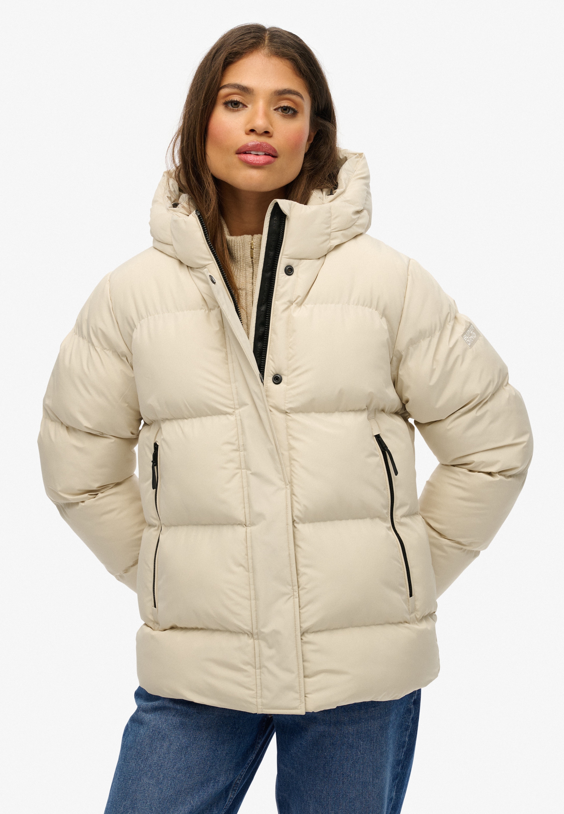 Superdry Steppjacke "HOODED 5 BAFFLE SPORTS PUFFER" mitKapuze günstig online kaufen