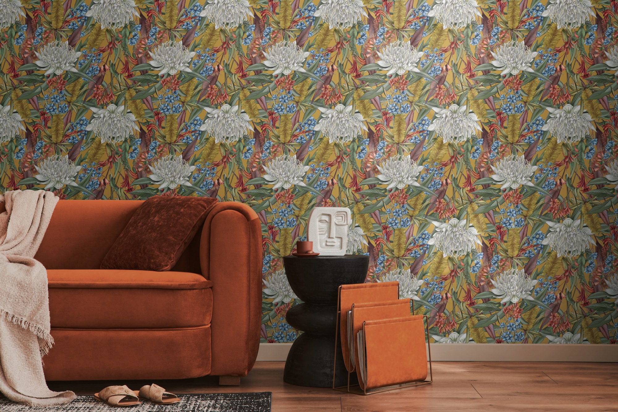 living walls Vliestapete »Drawn Into Nature Blumen-Tapete Mustertapete Pflanzen Natur«, matt, Vliestapete Blümchen für Schlafzimmer Küche Wohnzimmer Blumen Design