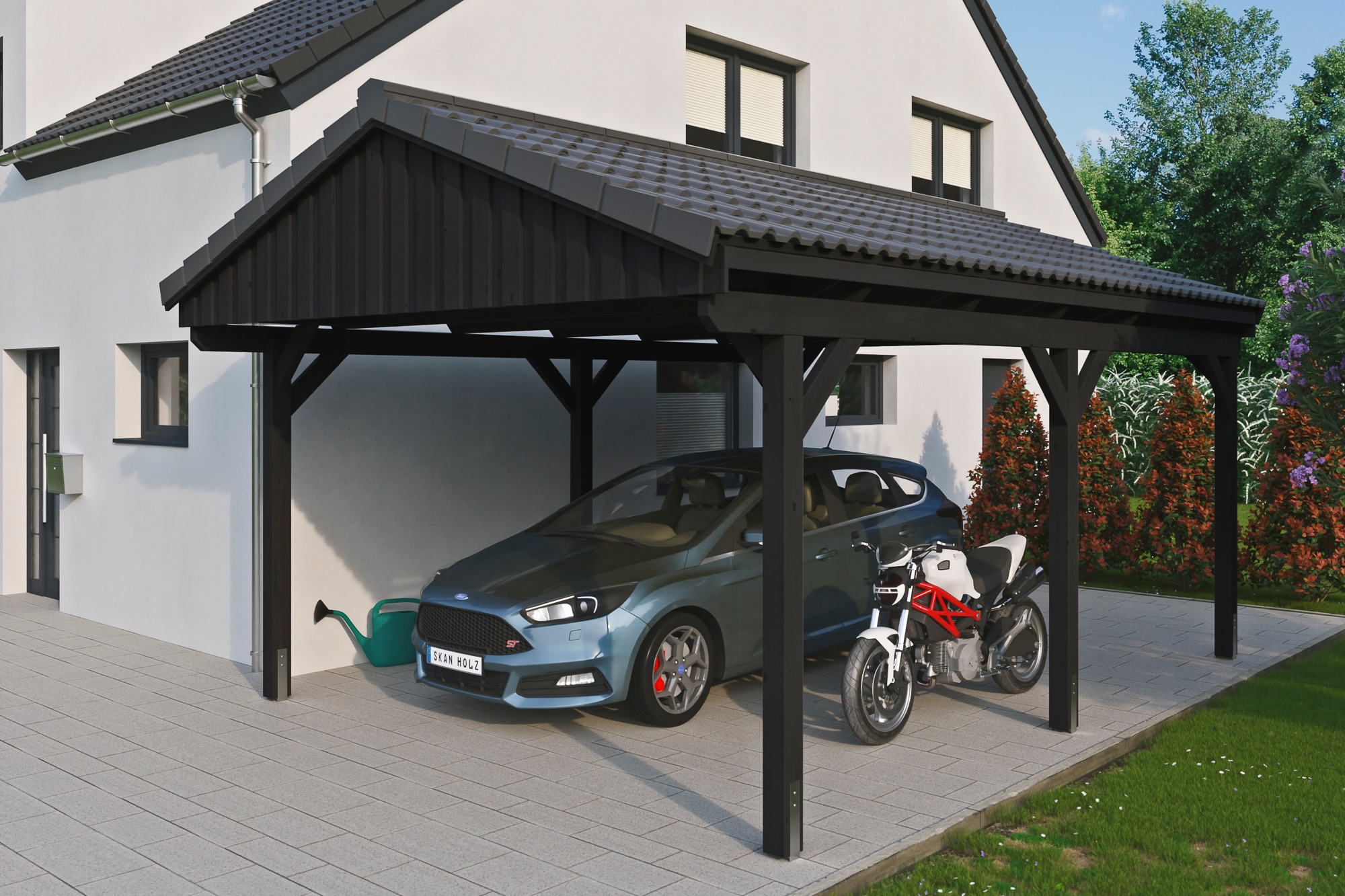 Skanholz Einzelcarport »Fichtelberg«, 379 cm, Anthrazit