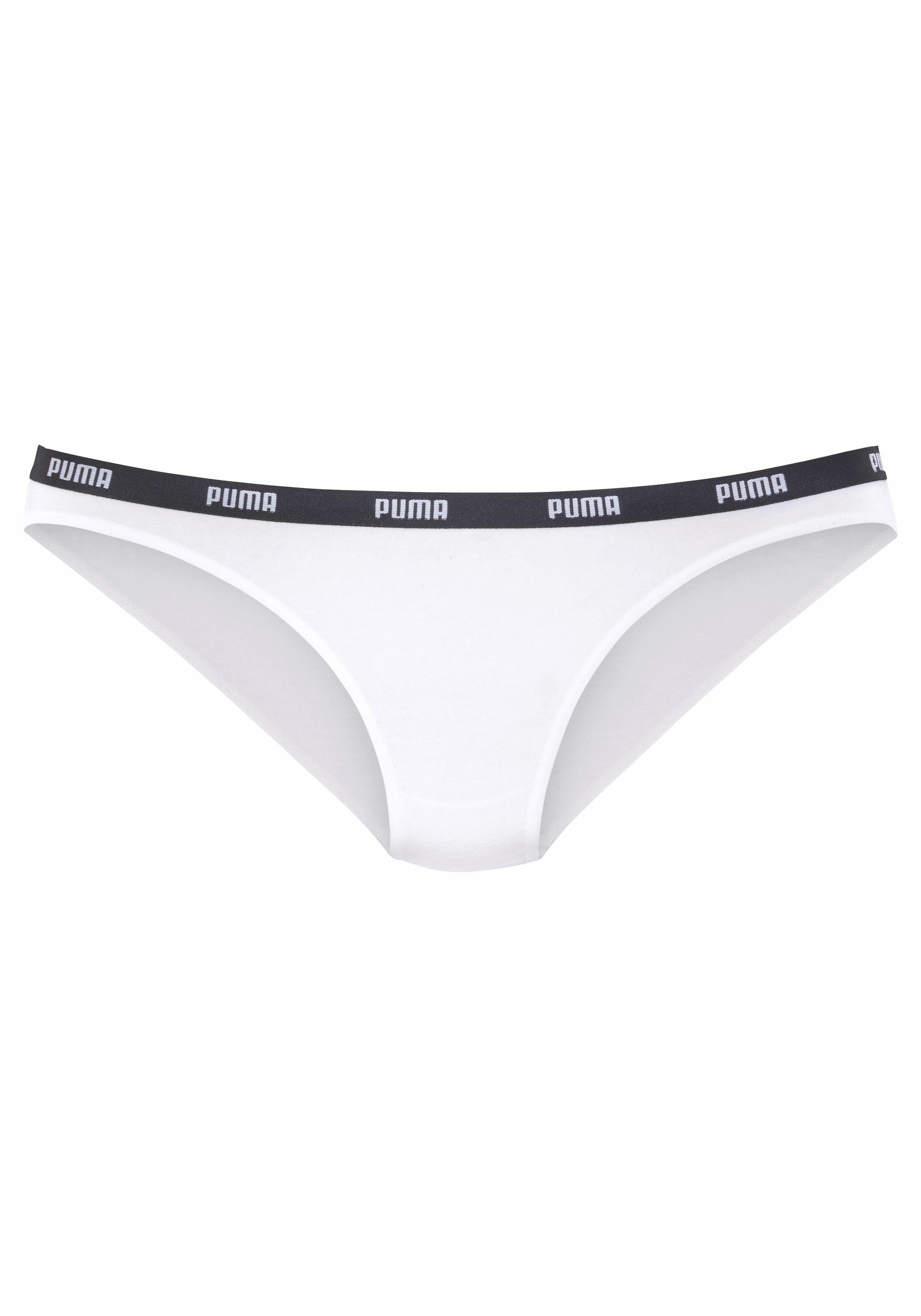PUMA Bikinislip »Iconic«, (Packung, 2 | schmalem mit bestellen BAUR St.), Logo-Webbündchen