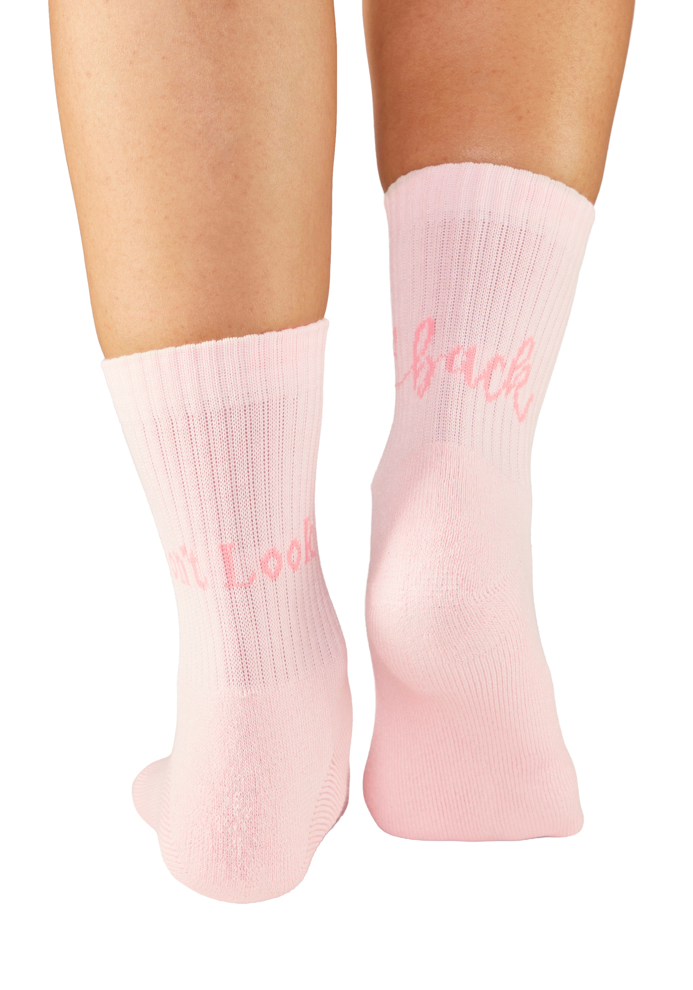 H.I.S Tennissocken »Damen Sportsocken daily socks« Packung, 7 Paar tlg. mit Fußfrottee und ansprechenden Schriftzügen