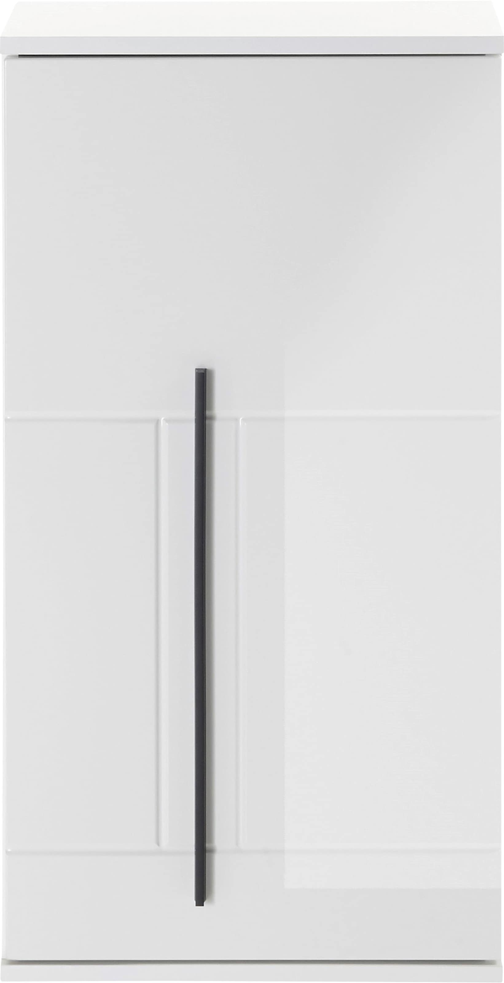INOSIGN Hängeschrank »Cantara, Badschrank in Hochglanz Weiß, Hängeschrank im modernen Design«, mit schwarzen Griffen, ausreichend Stauraum