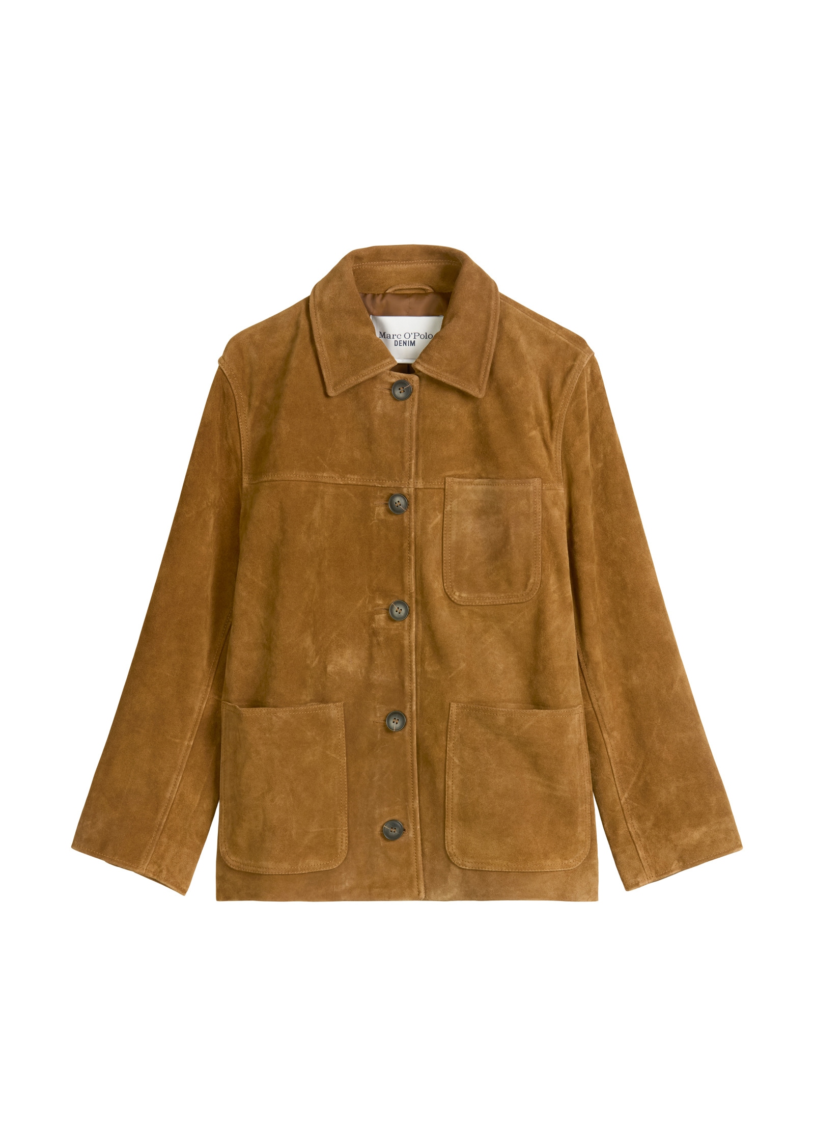 Marc O'Polo DENIM Lederjacke »im Barnjacket-Stil«, ohne Kapuze