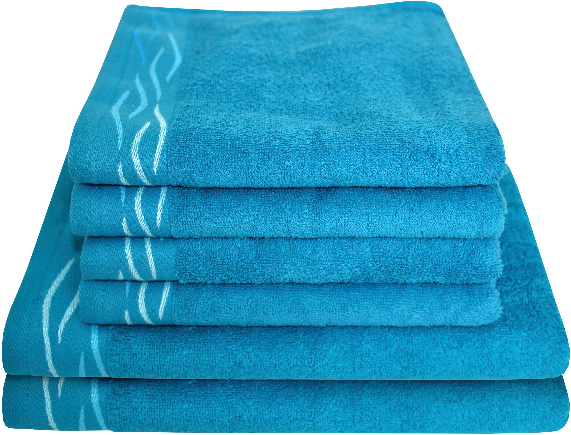 Dyckhoff Handtuch Set "Wave" Set 6 Stk. Frottier mit Jacquard-Bordüre;4 Han günstig online kaufen