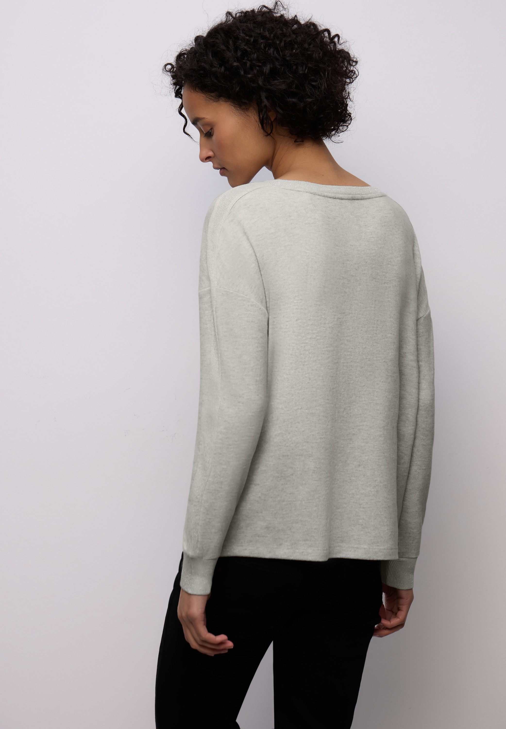 STREET ONE Langarmshirt mit Glitzer-Detail