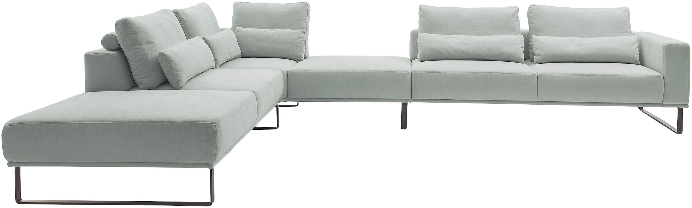 Musterring "JustB PM100 bequem, modern, elegant und viel Platz, bodenfrei" mit Zwischenhocker, wahlweise mit Funktion und Kissen, Maße 290 x 398