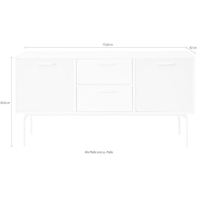 Hammel Furniture Media-Board »Keep by Hammel«, AV-Korpus auf Sockel, 2  Schubladen und 2 Stofftüren, Breite 113,8 cm bestellen | BAUR